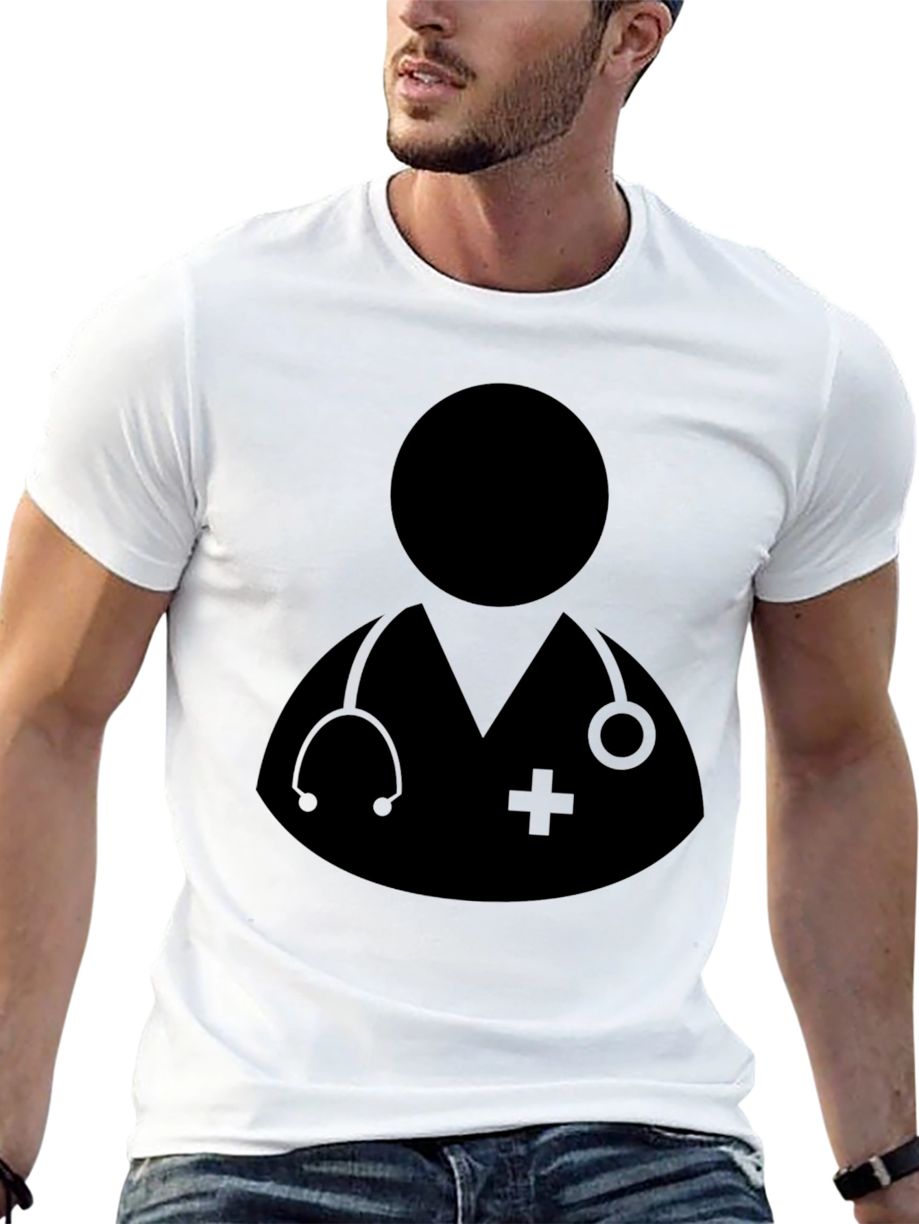 Doctor Graphic Black T-Shirt - Medical Professional Tee