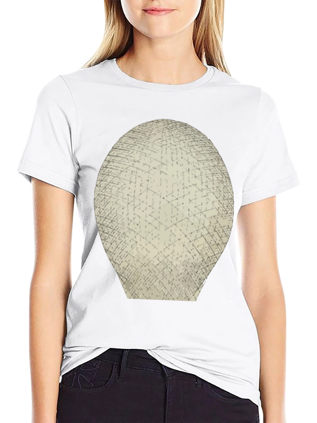 Abstract Grid Graphic Tee - Mens Black T-Shirt