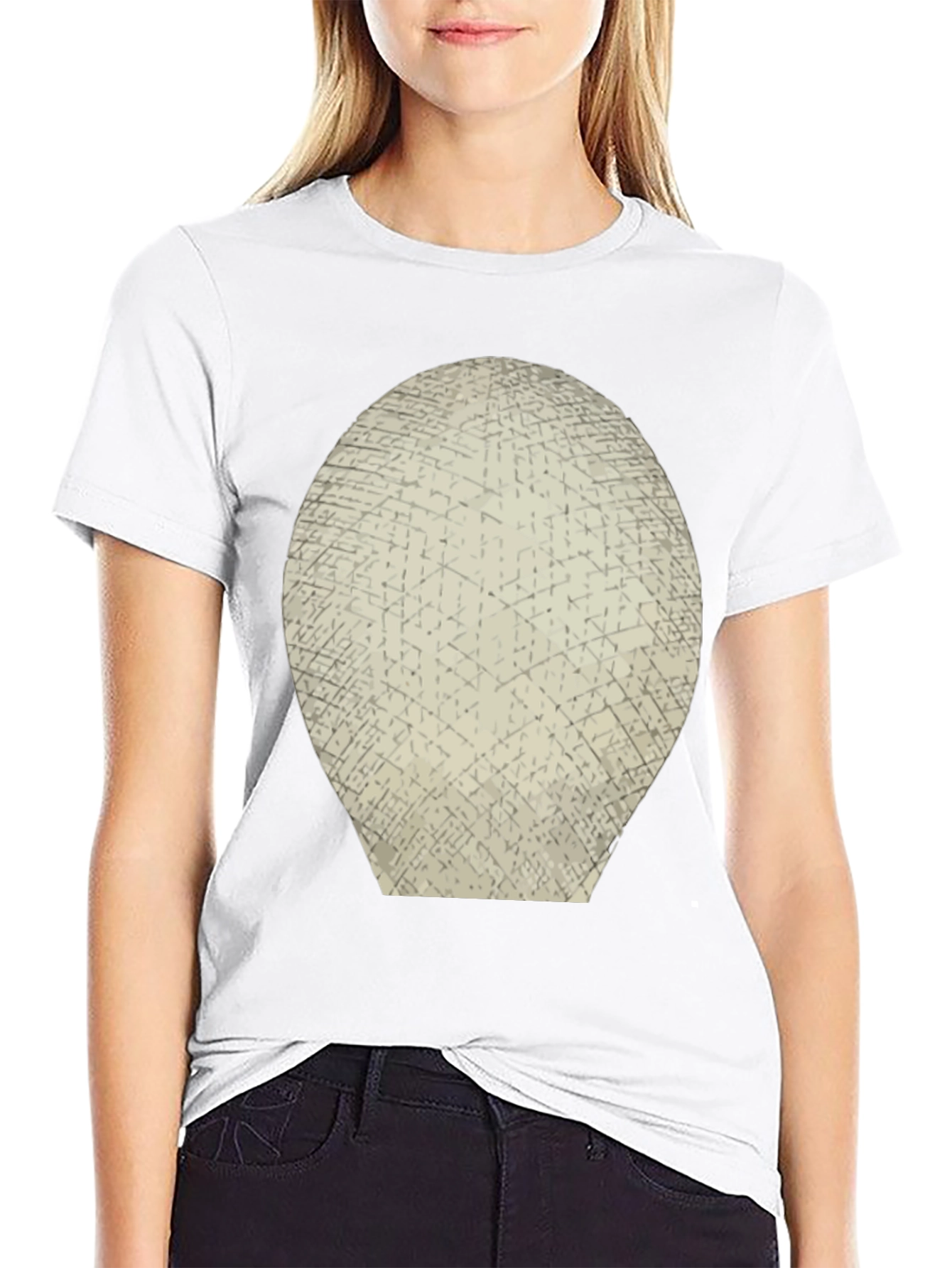 Abstract Grid Graphic Tee - Mens Black T-Shirt