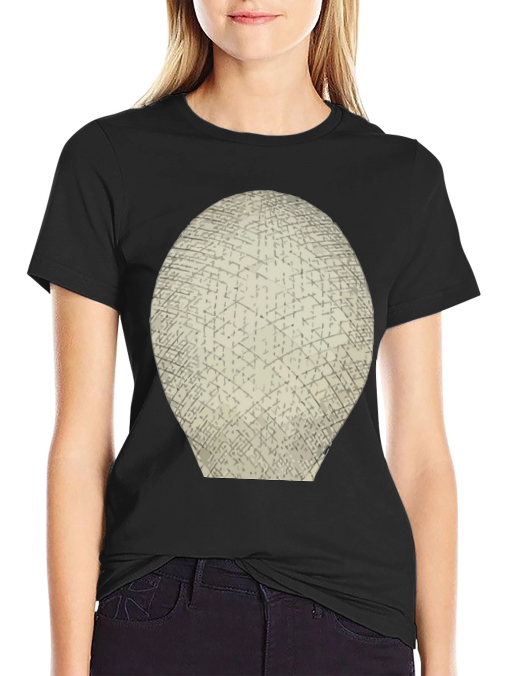 Abstract Grid Graphic Tee - Mens Black T-Shirt