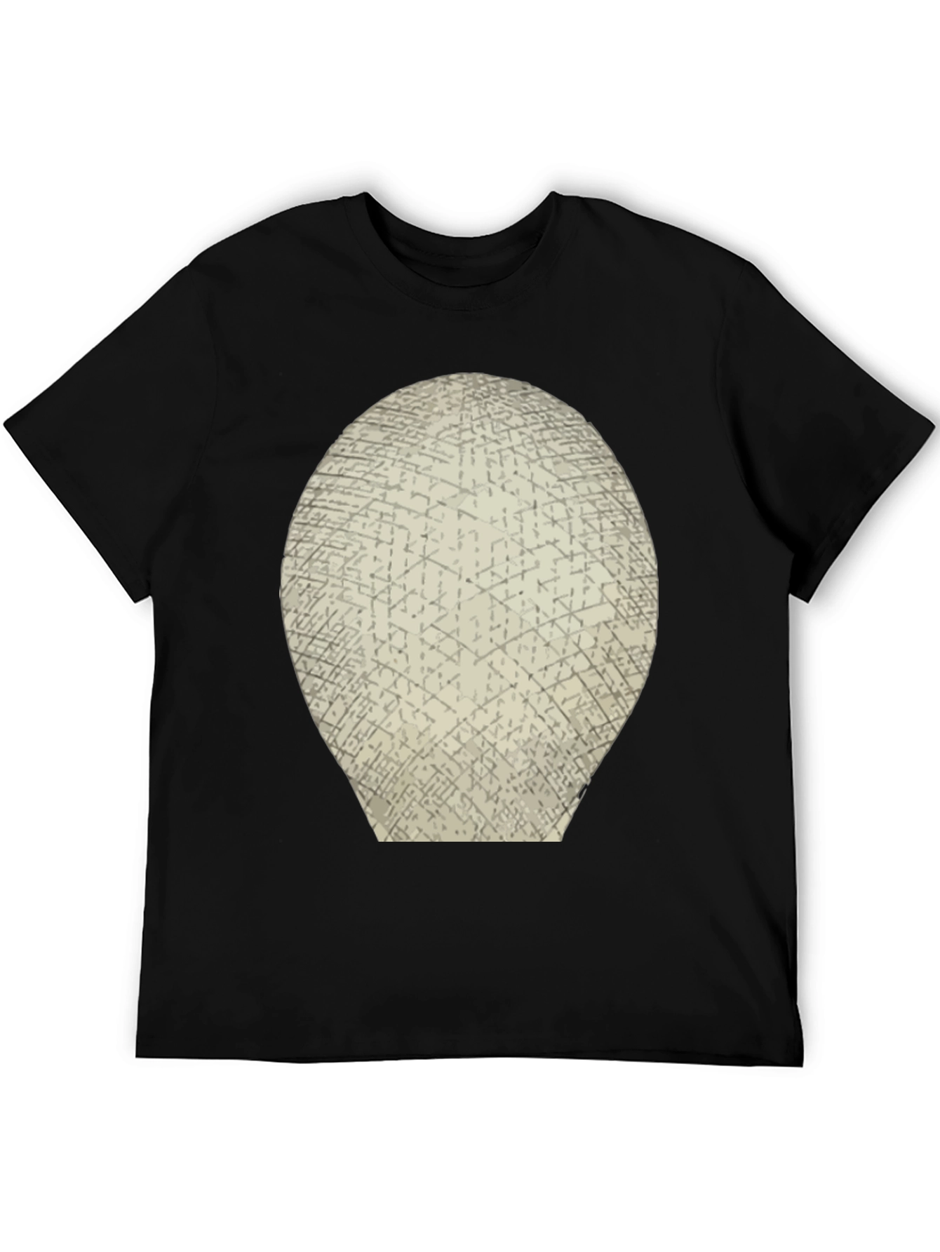 Abstract Grid Graphic Tee - Mens Black T-Shirt