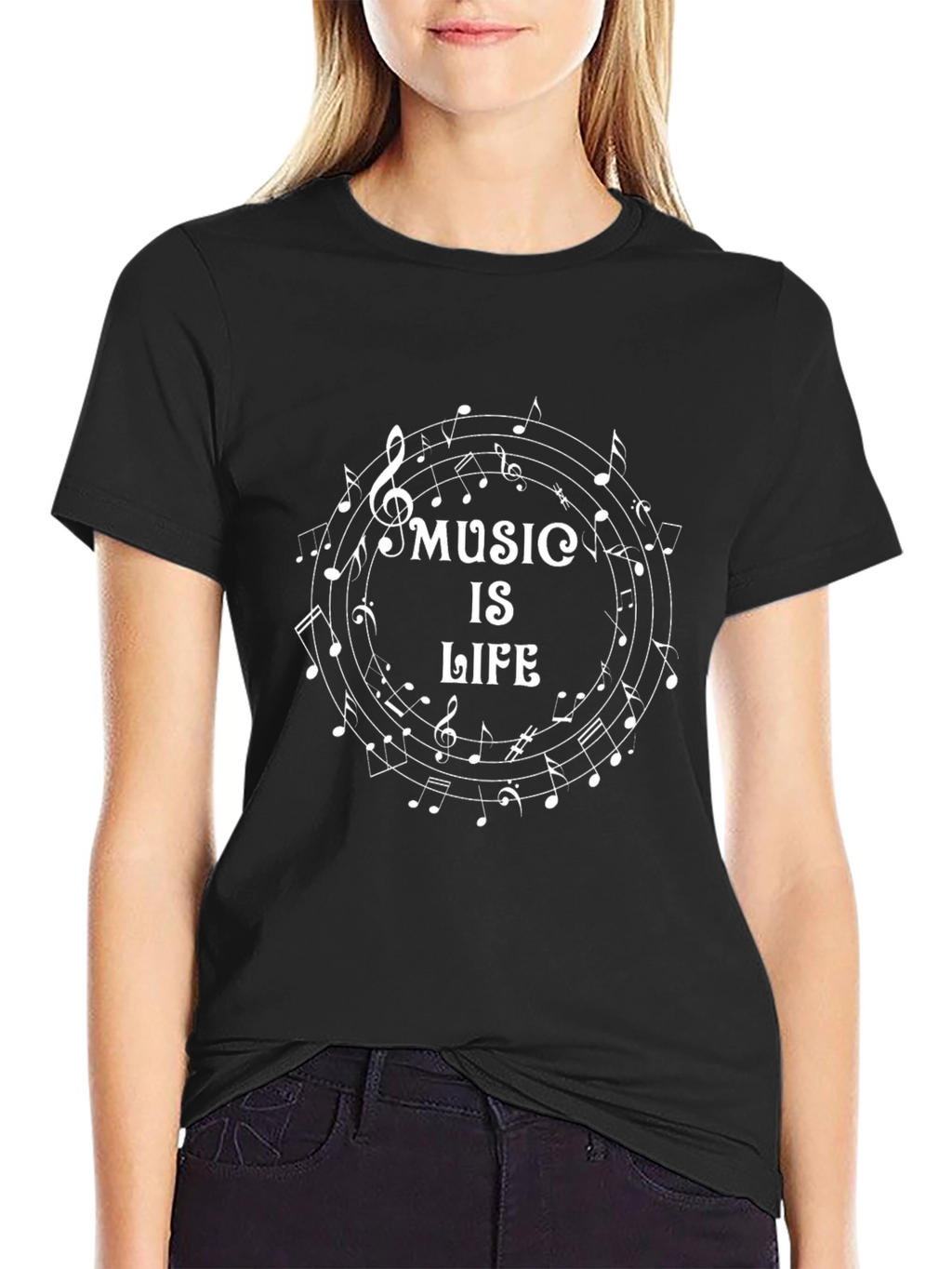 Music Is Life - Black Graphic Tee