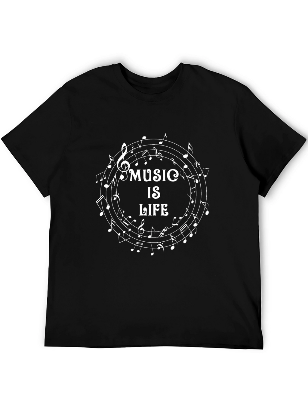 Music Is Life - Black Graphic Tee