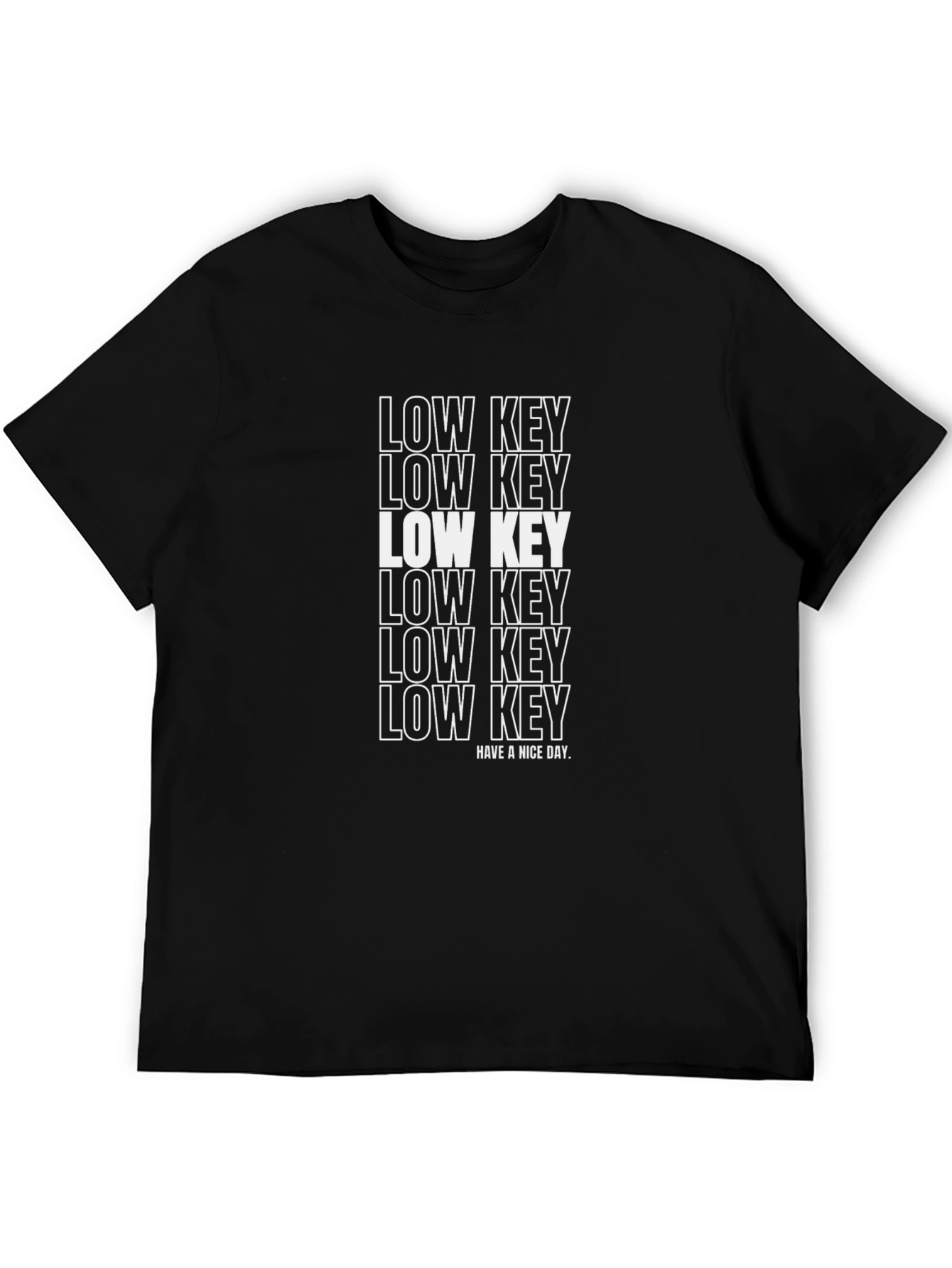 Low Key Graphic Print Black T-Shirt
