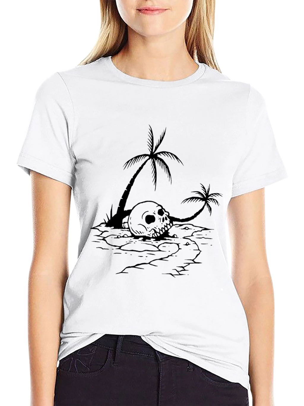 Skull & Palm Tree Graphic Tee