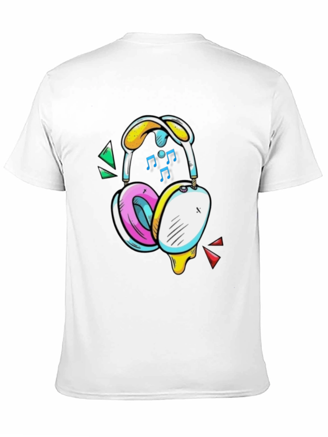 Funky Headphones Graphic Tee - Black Cotton T-Shirt