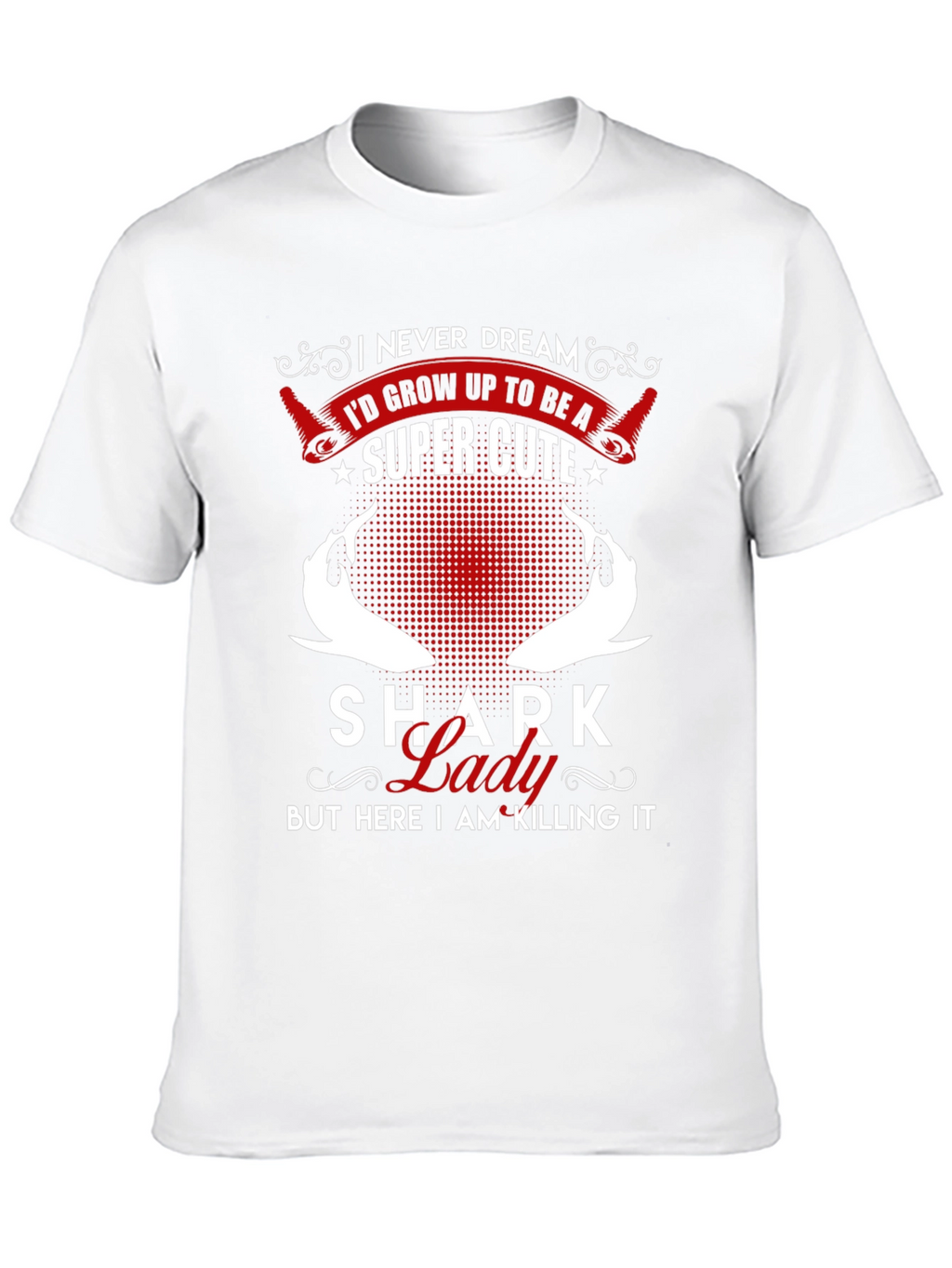 Shark Lady Super Cute Black T-Shirt