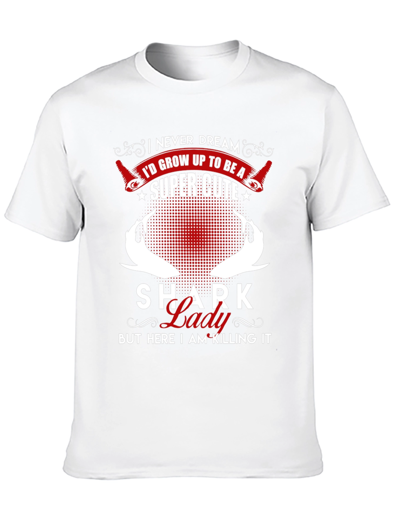 Shark Lady Super Cute Black T-Shirt