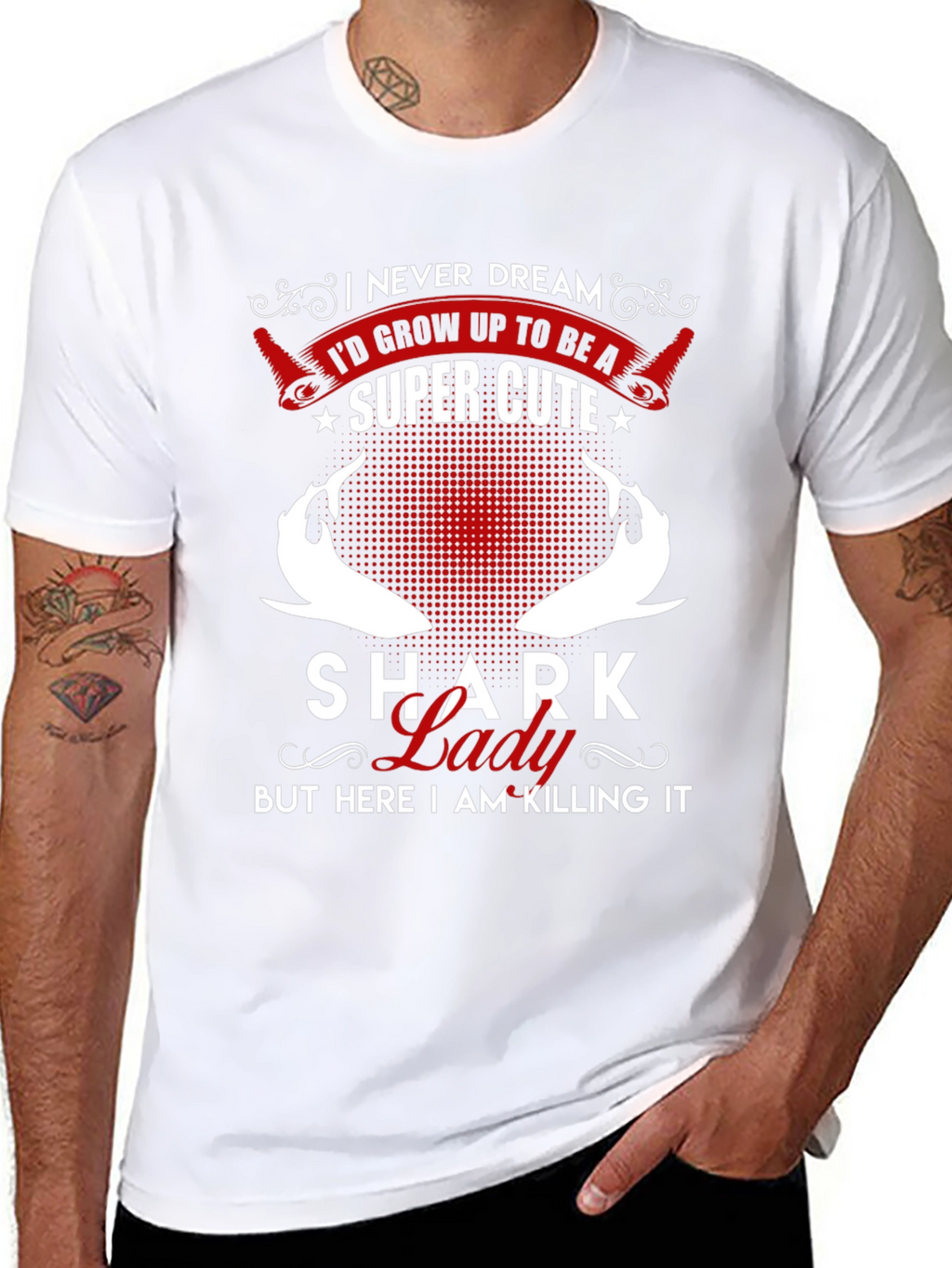 Shark Lady Super Cute Black T-Shirt