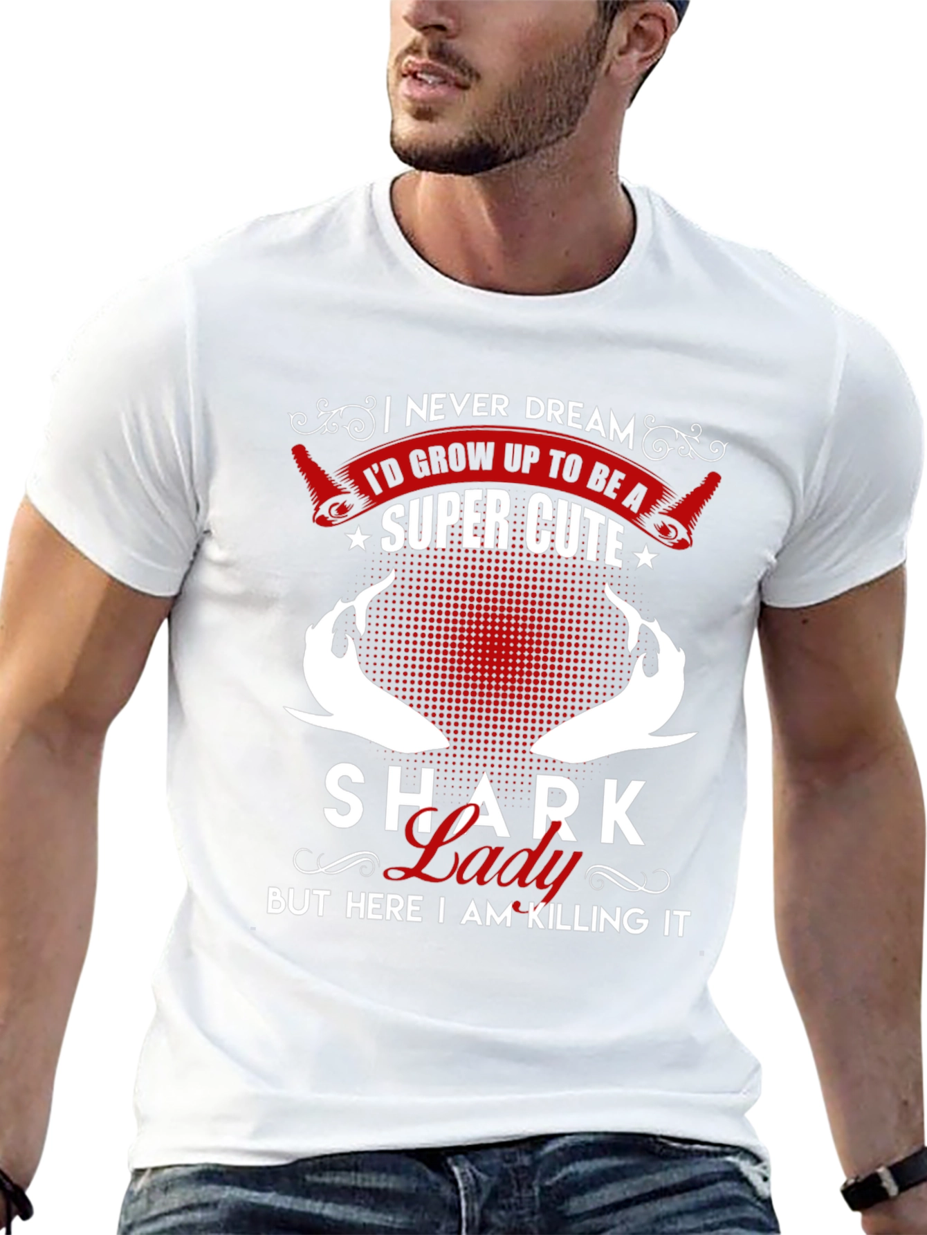 Shark Lady Super Cute Black T-Shirt