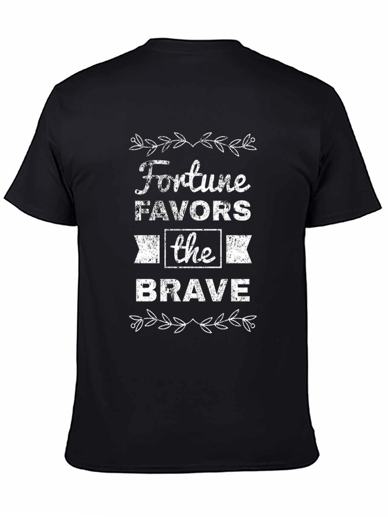 Fortune Favors the Brave Black T-Shirt