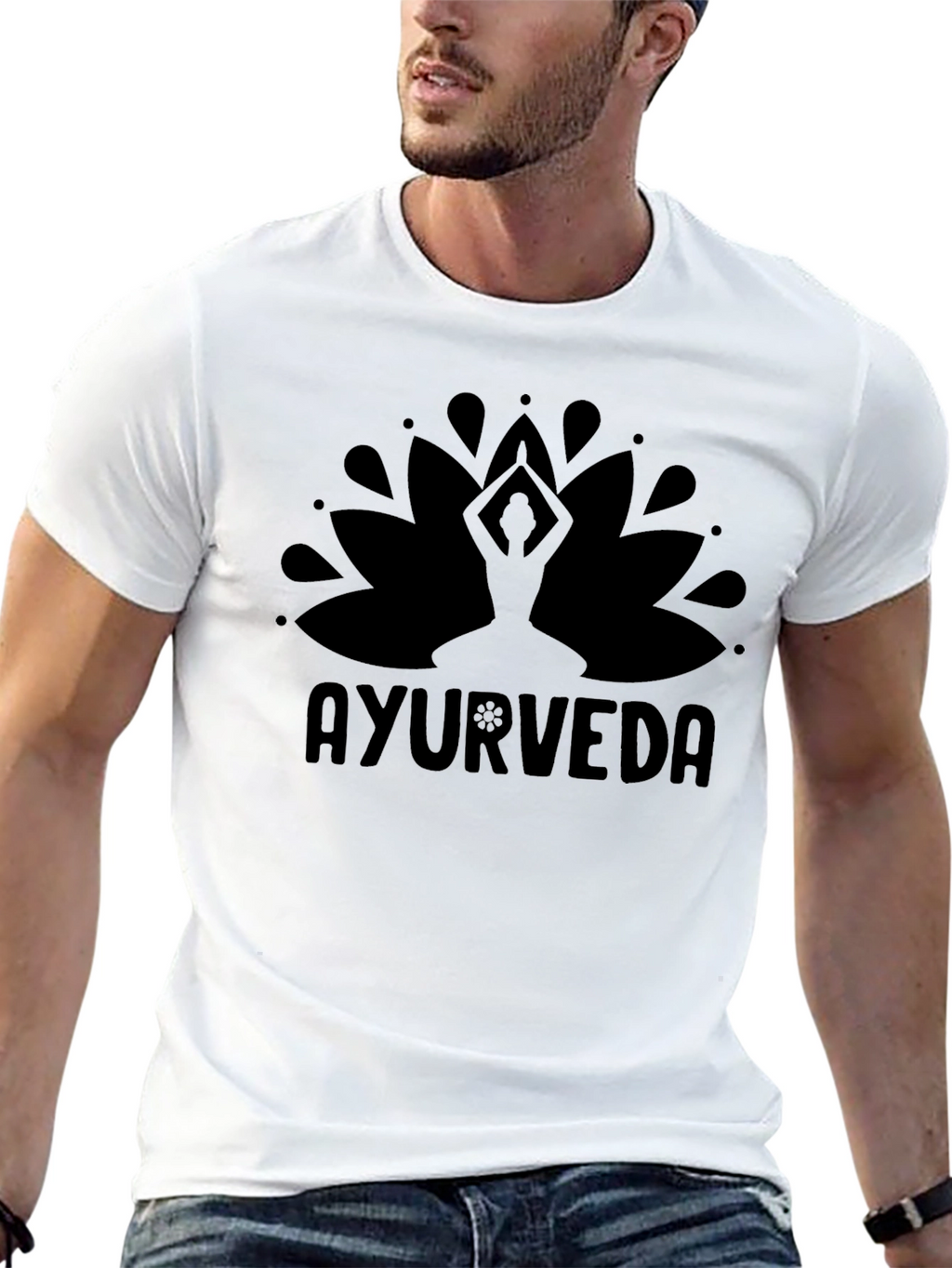 Ayurveda Lotus Graphic Tee - Yoga & Wellness