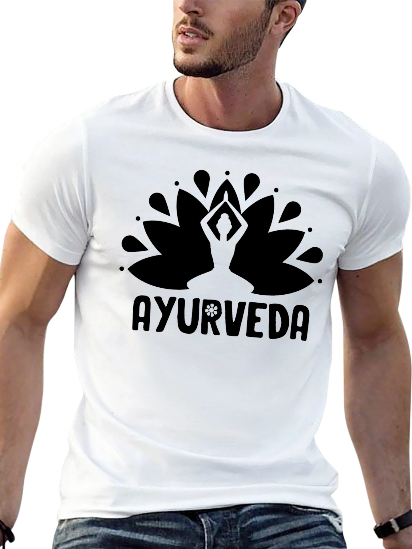 Ayurveda Lotus Graphic Tee - Yoga & Wellness