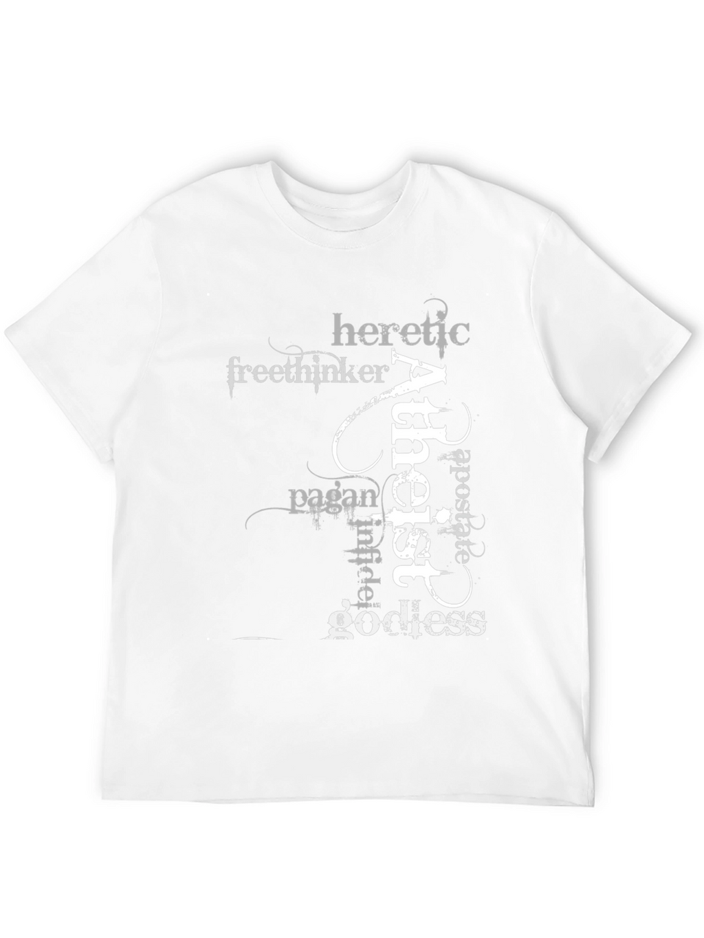 Atheist Word Art Black T-Shirt