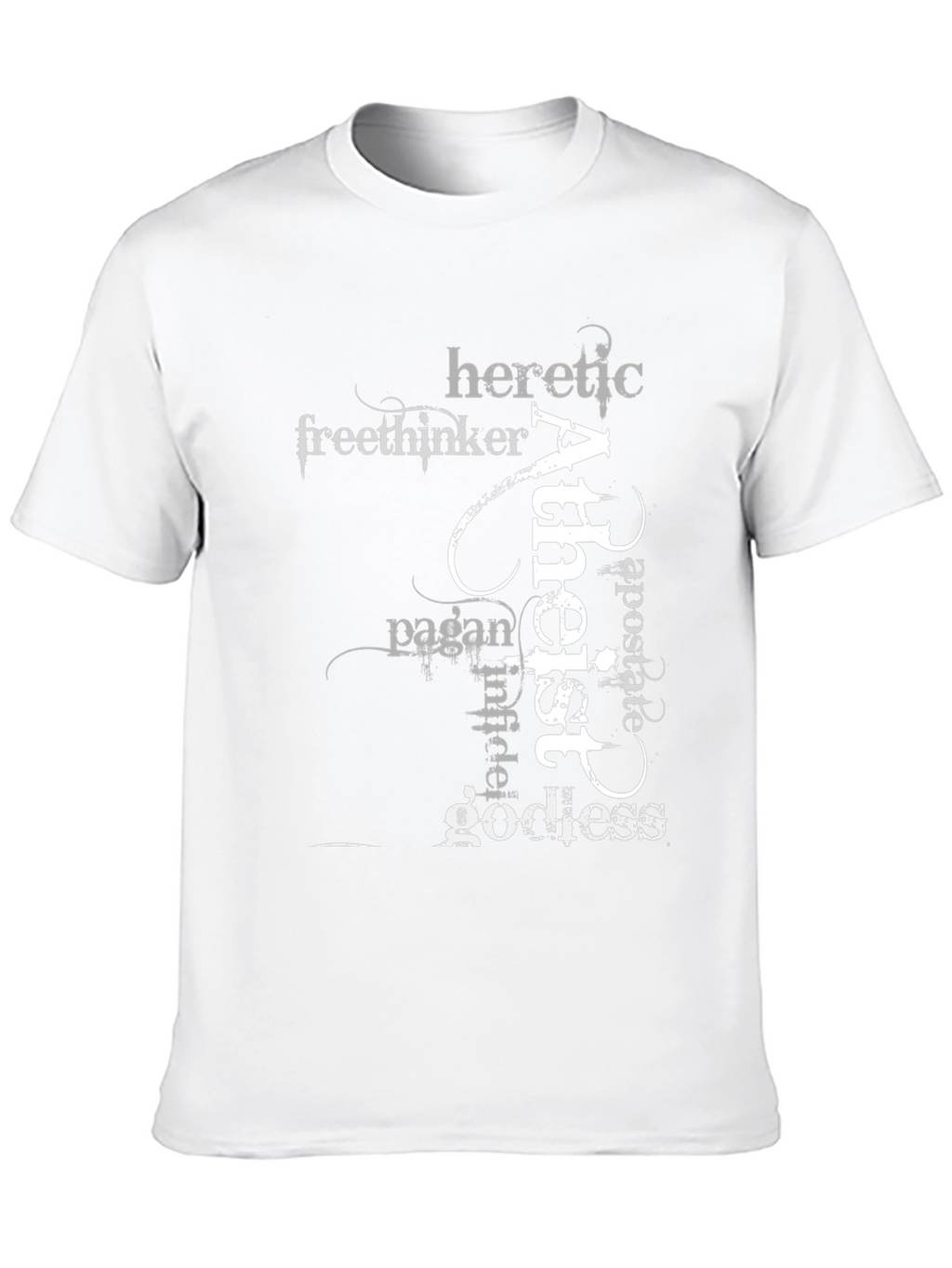 Atheist Word Art Black T-Shirt