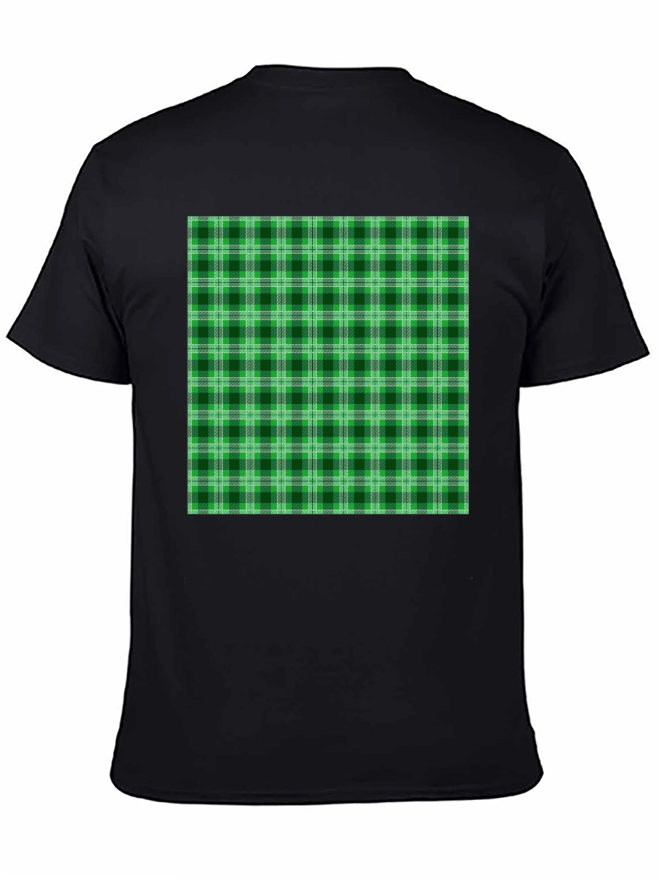 Green Plaid Graphic Tee - Casual Style