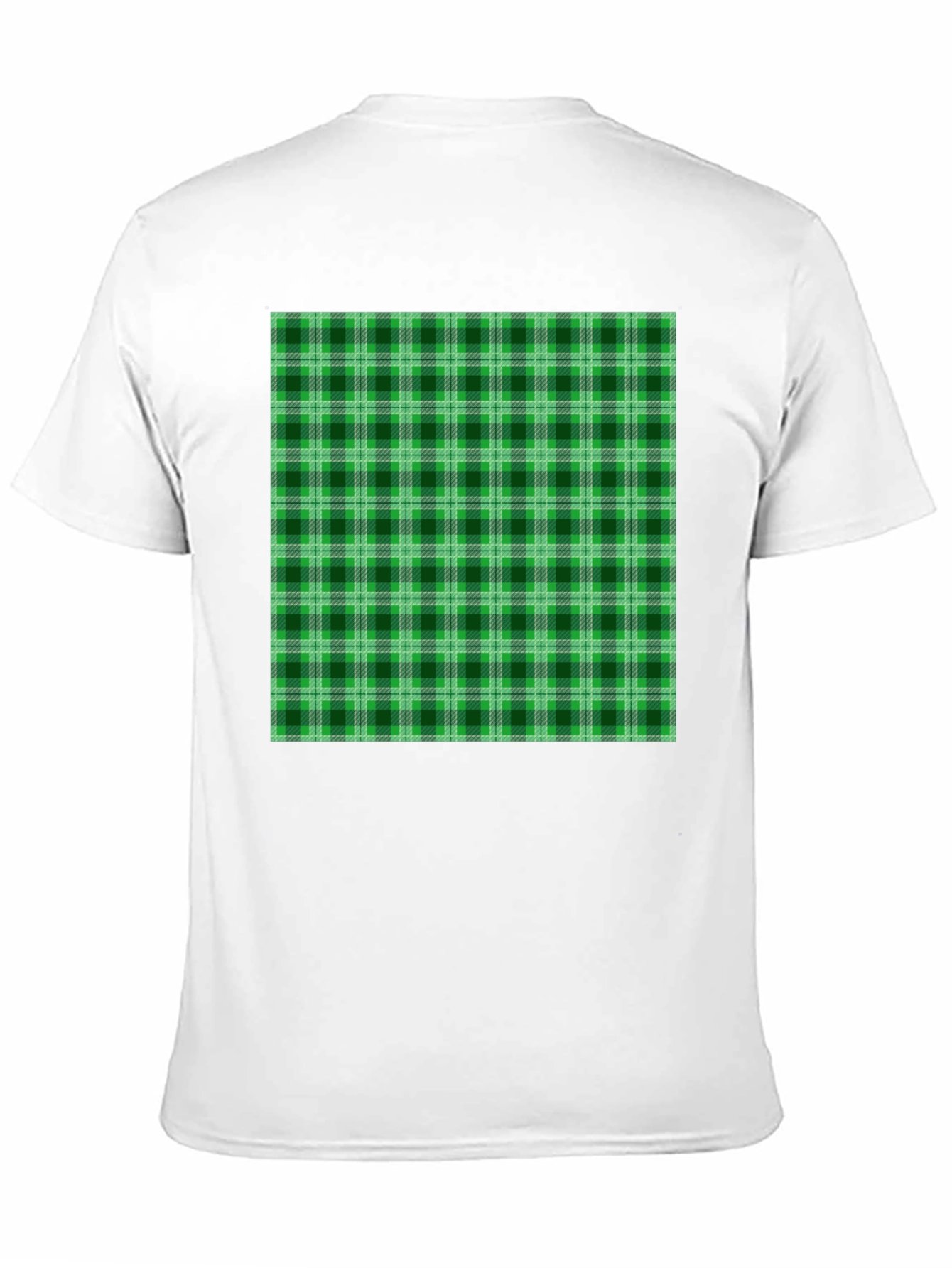 Green Plaid Graphic Tee - Casual Style
