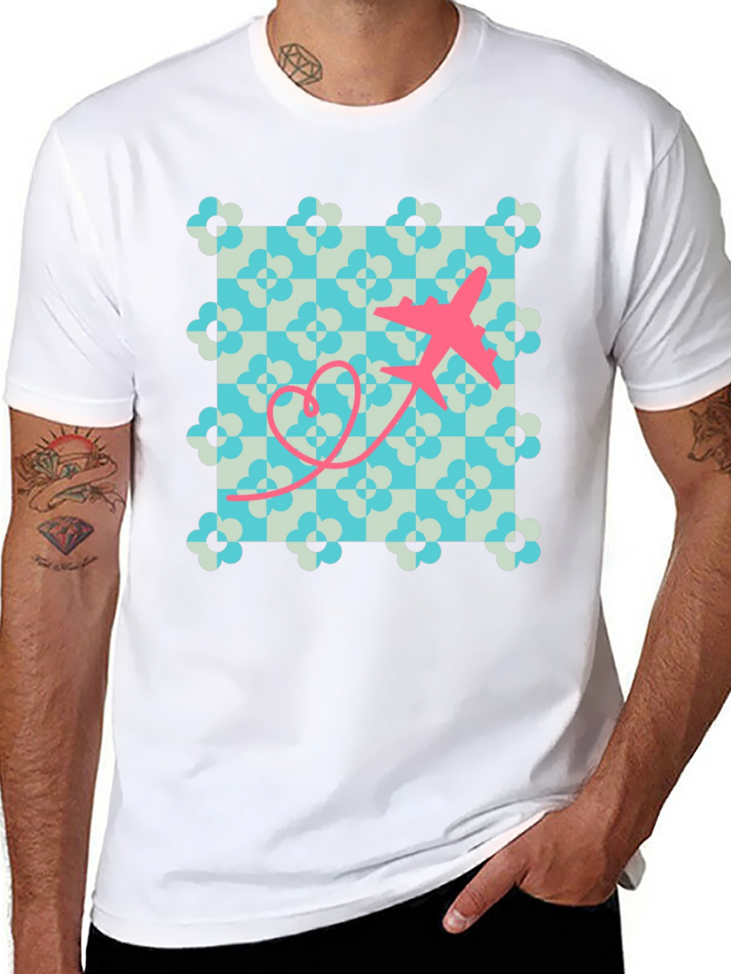 Retro Airplane Heart T-Shirt