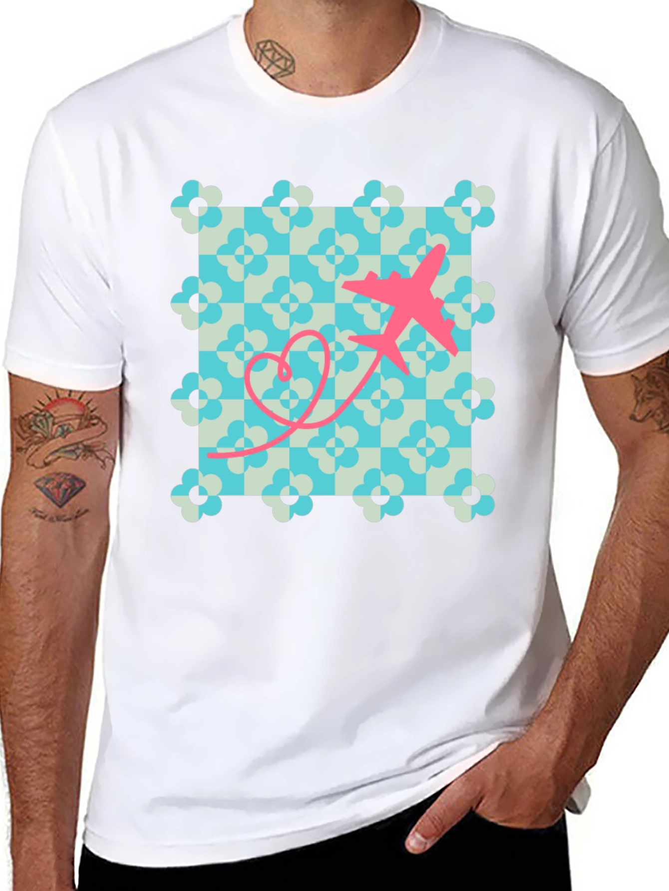 Retro Airplane Heart T-Shirt