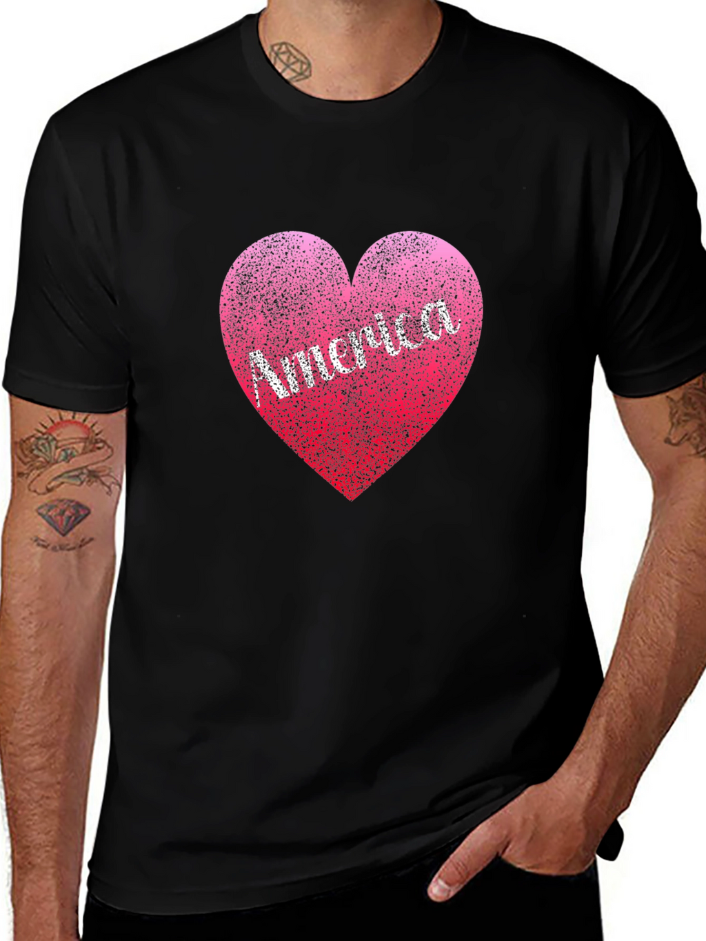 America Heart T-Shirt: Patriotic Design Comfortable Fit