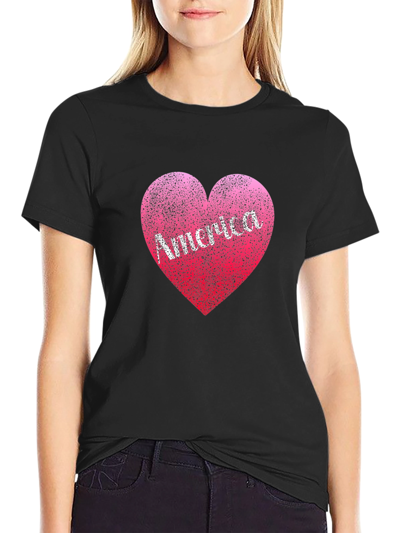 America Heart T-Shirt: Patriotic Design Comfortable Fit