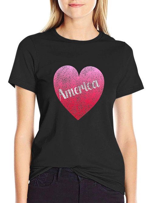 America Heart T-Shirt: Patriotic Design Comfortable Fit