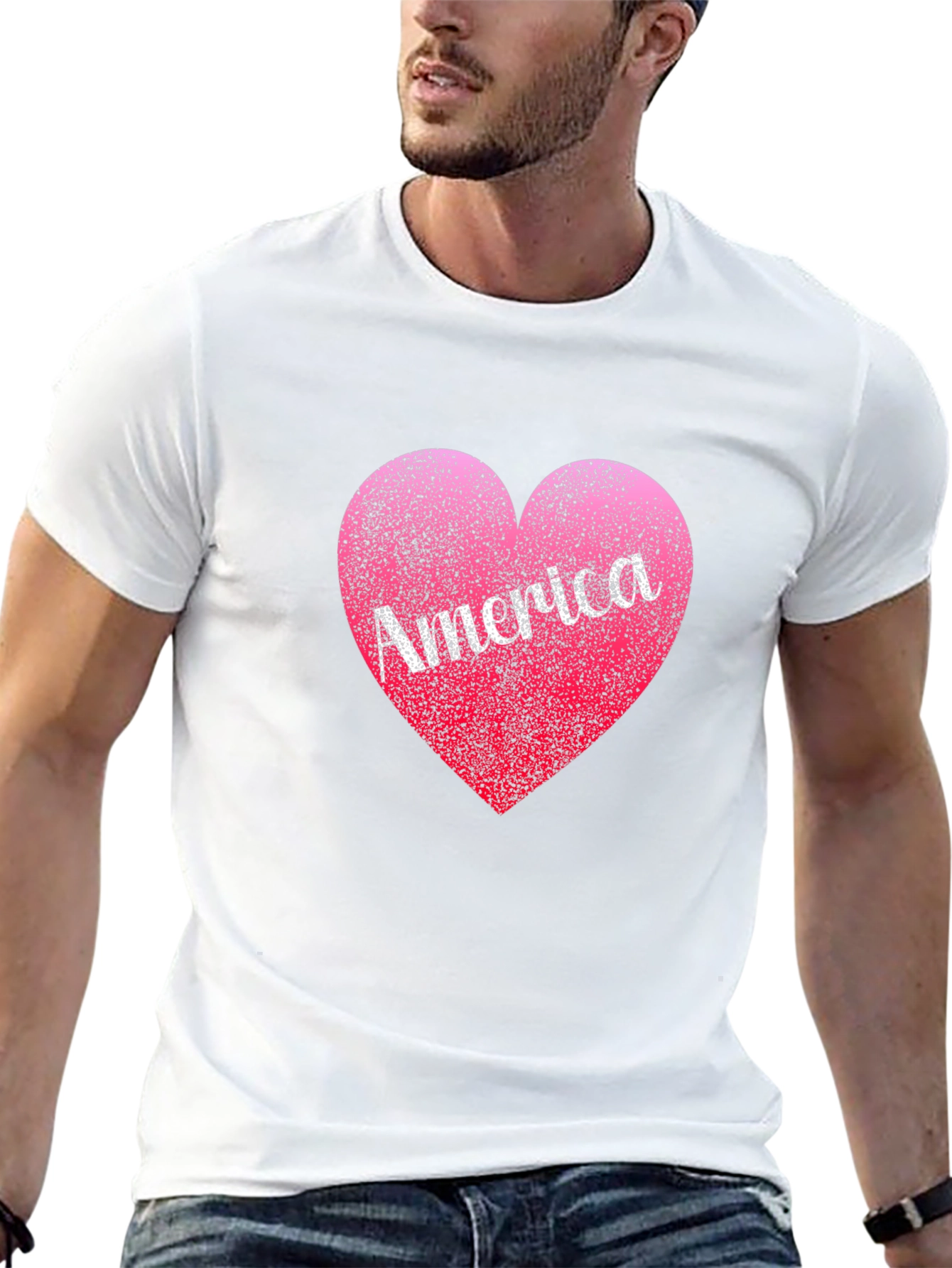 America Heart T-Shirt: Patriotic Design Comfortable Fit