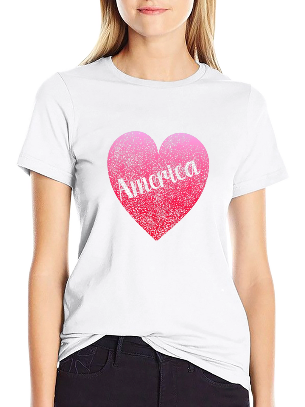America Heart T-Shirt: Patriotic Design Comfortable Fit