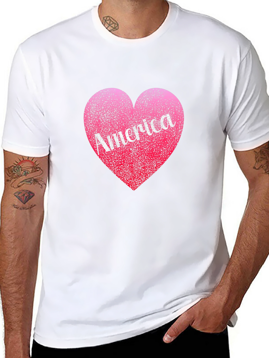 America Heart T-Shirt: Patriotic Design Comfortable Fit