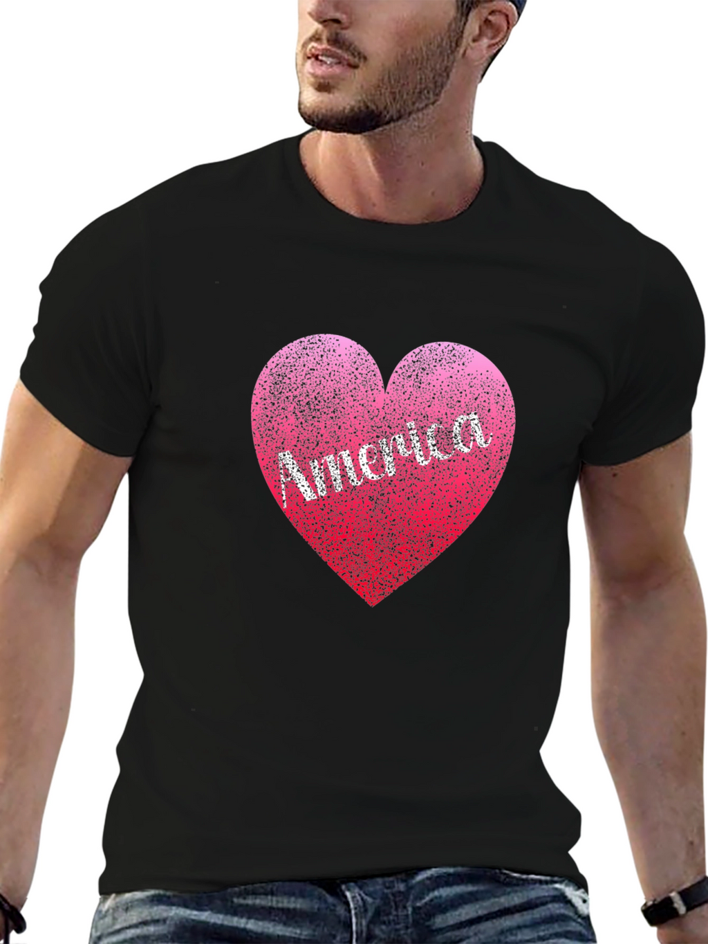 America Heart T-Shirt: Patriotic Design Comfortable Fit