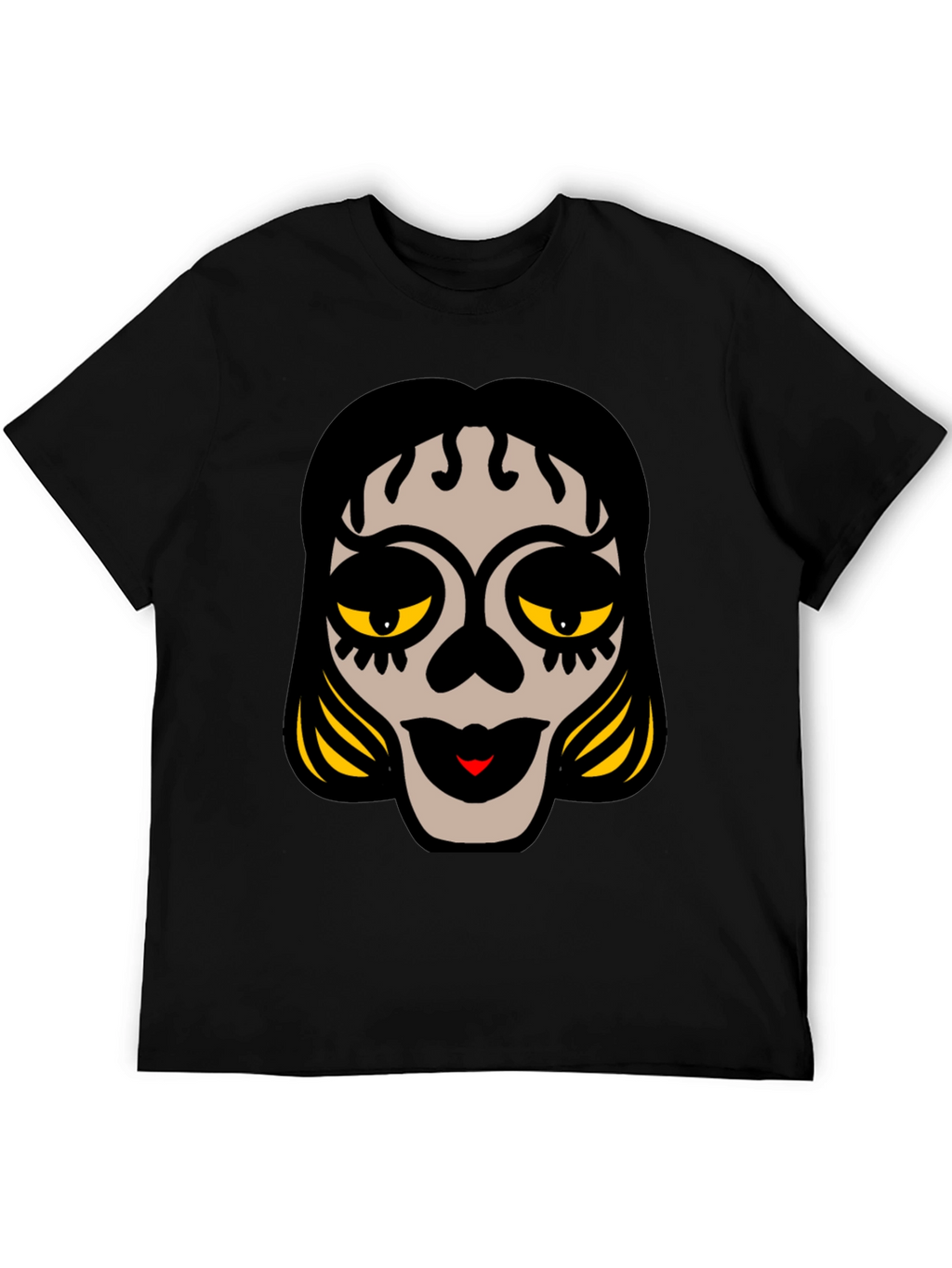 Sugar Skull Face Black Graphic Tee