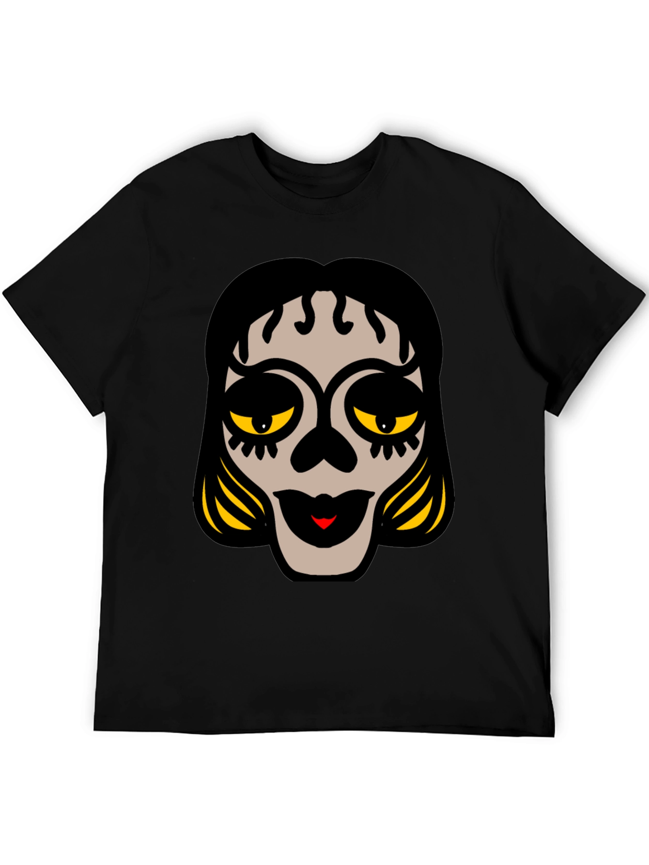Sugar Skull Face Black Graphic Tee