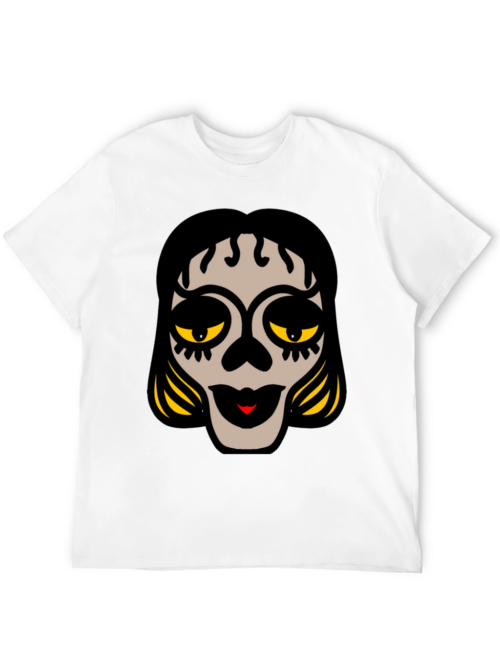 Sugar Skull Face Black Graphic Tee