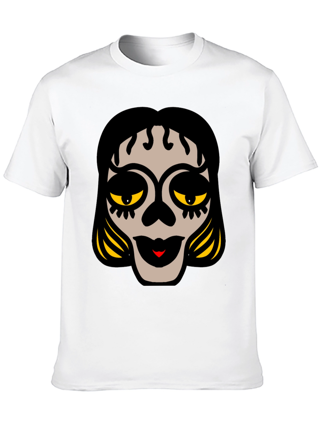 Sugar Skull Face Black Graphic Tee