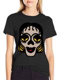 Sugar Skull Face Black Graphic Tee