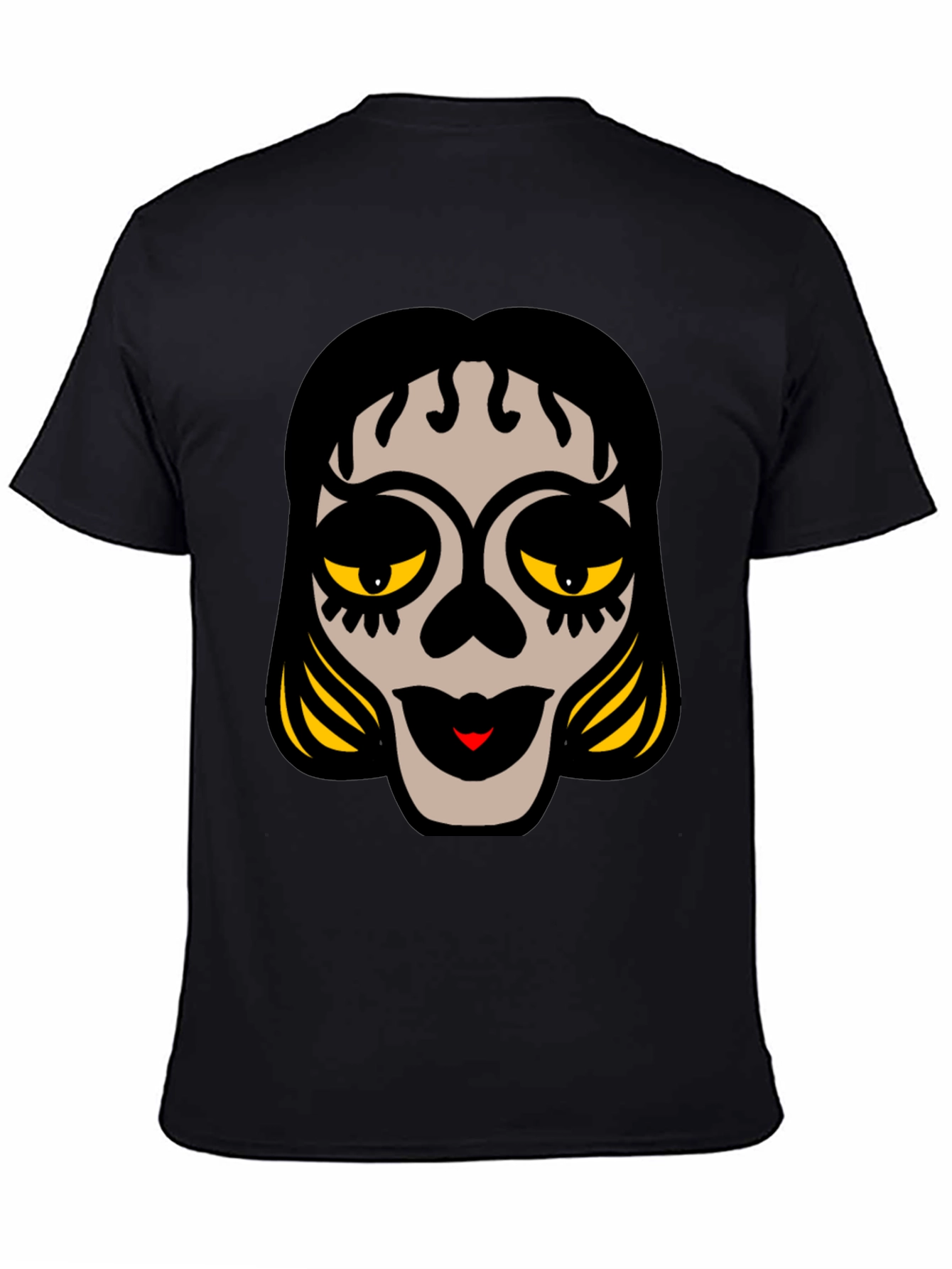 Sugar Skull Face Black Graphic Tee