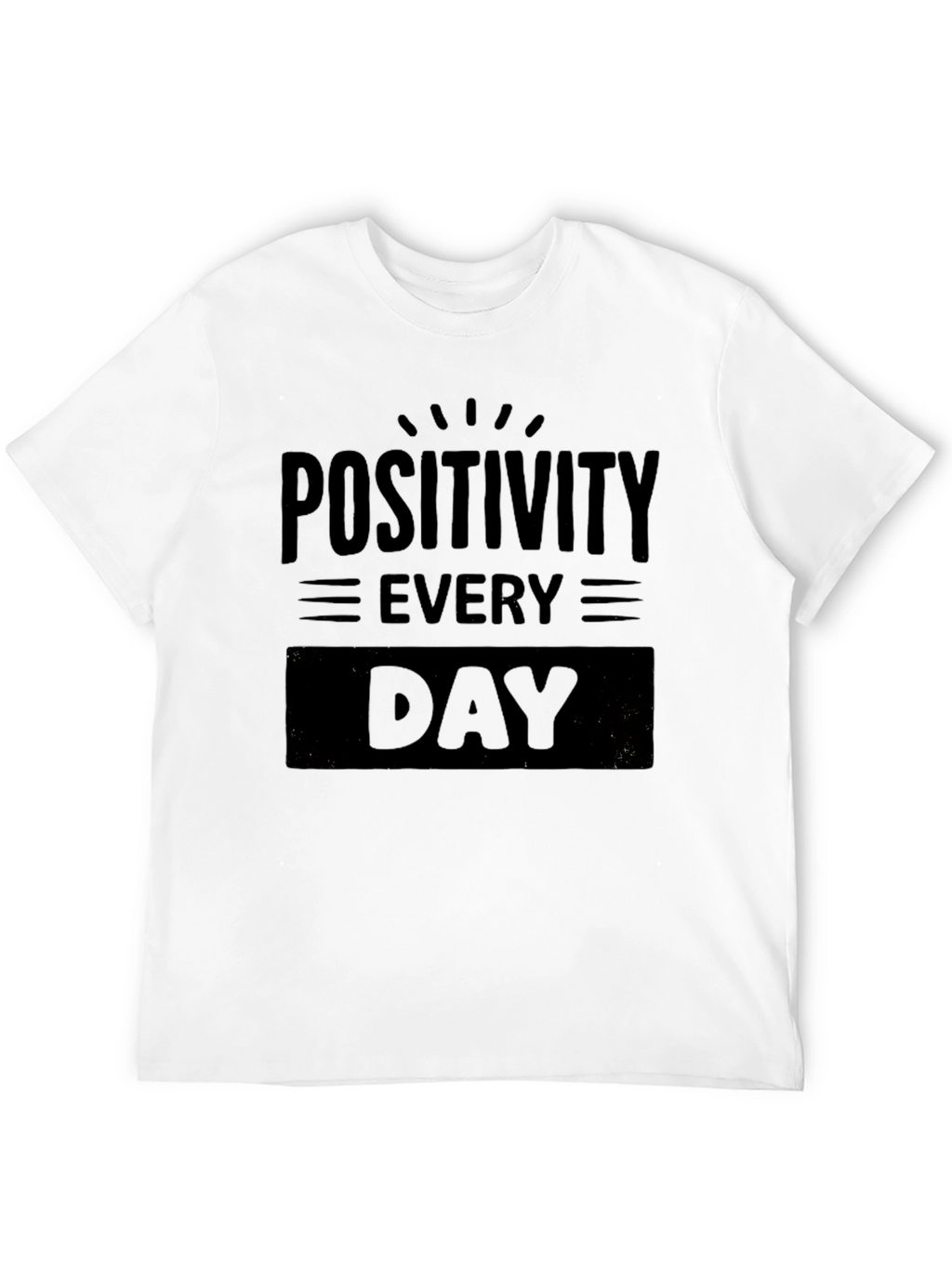 Positivity Every Day Black Graphic Tee Shirt