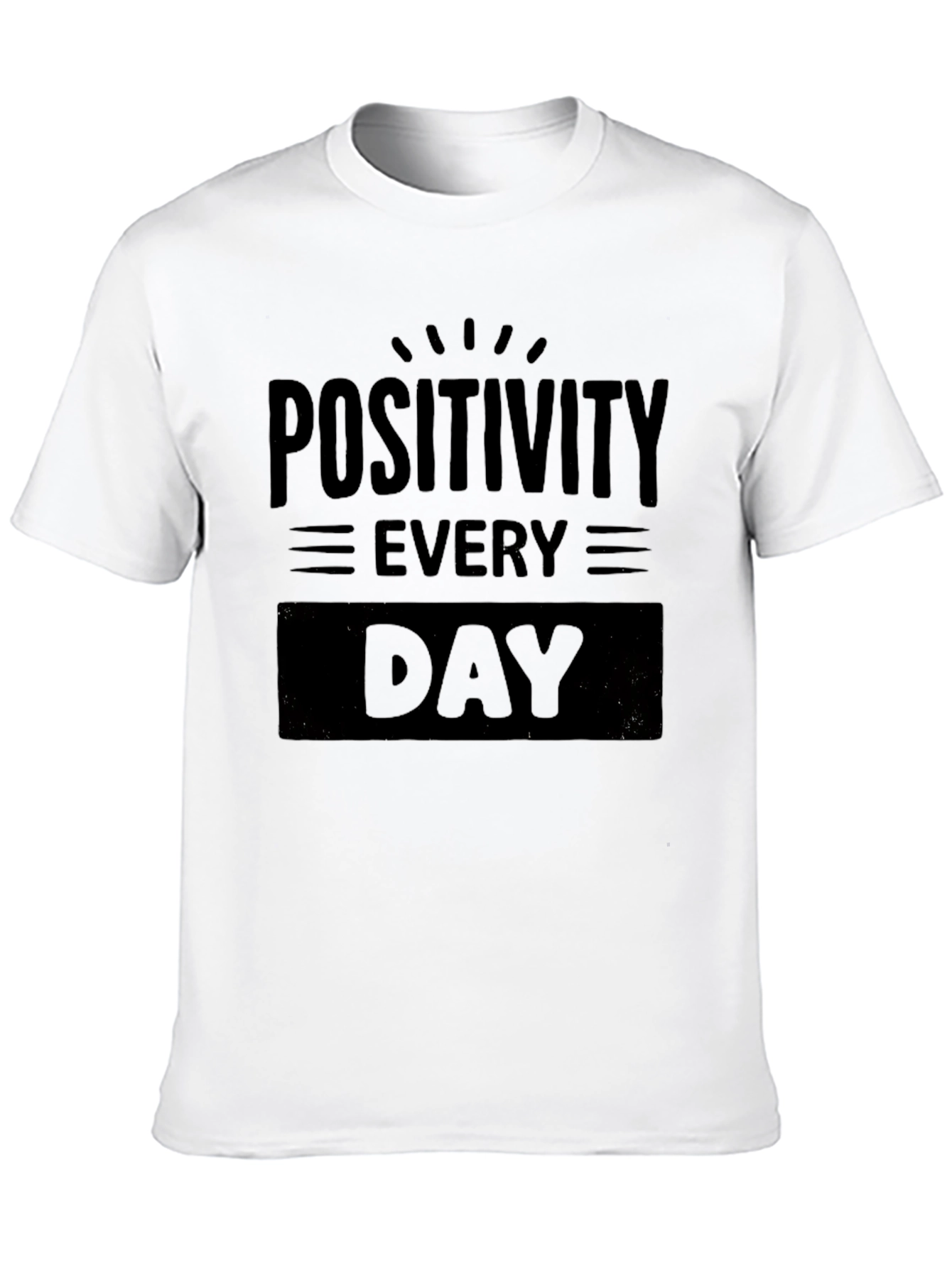 Positivity Every Day Black Graphic Tee Shirt