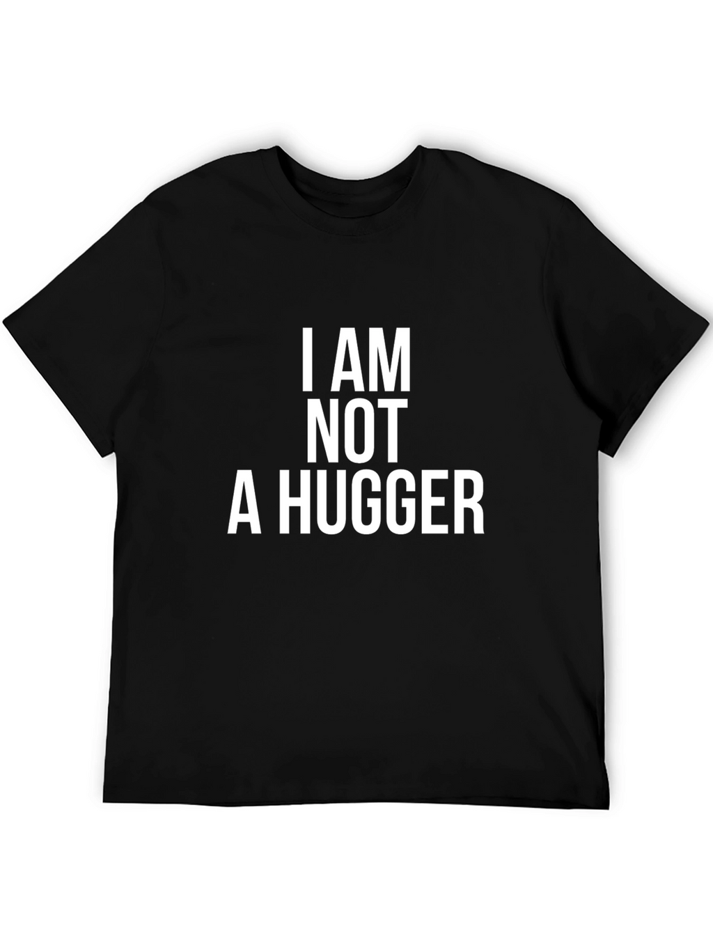 I Am Not A Hugger Black Graphic Tee