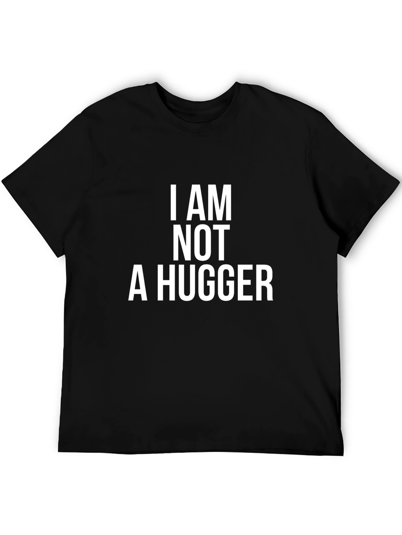 I Am Not A Hugger Black Graphic Tee