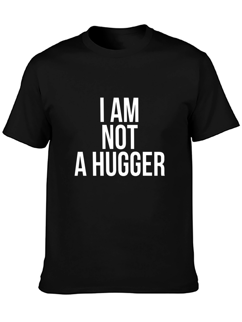 I Am Not A Hugger Black Graphic Tee