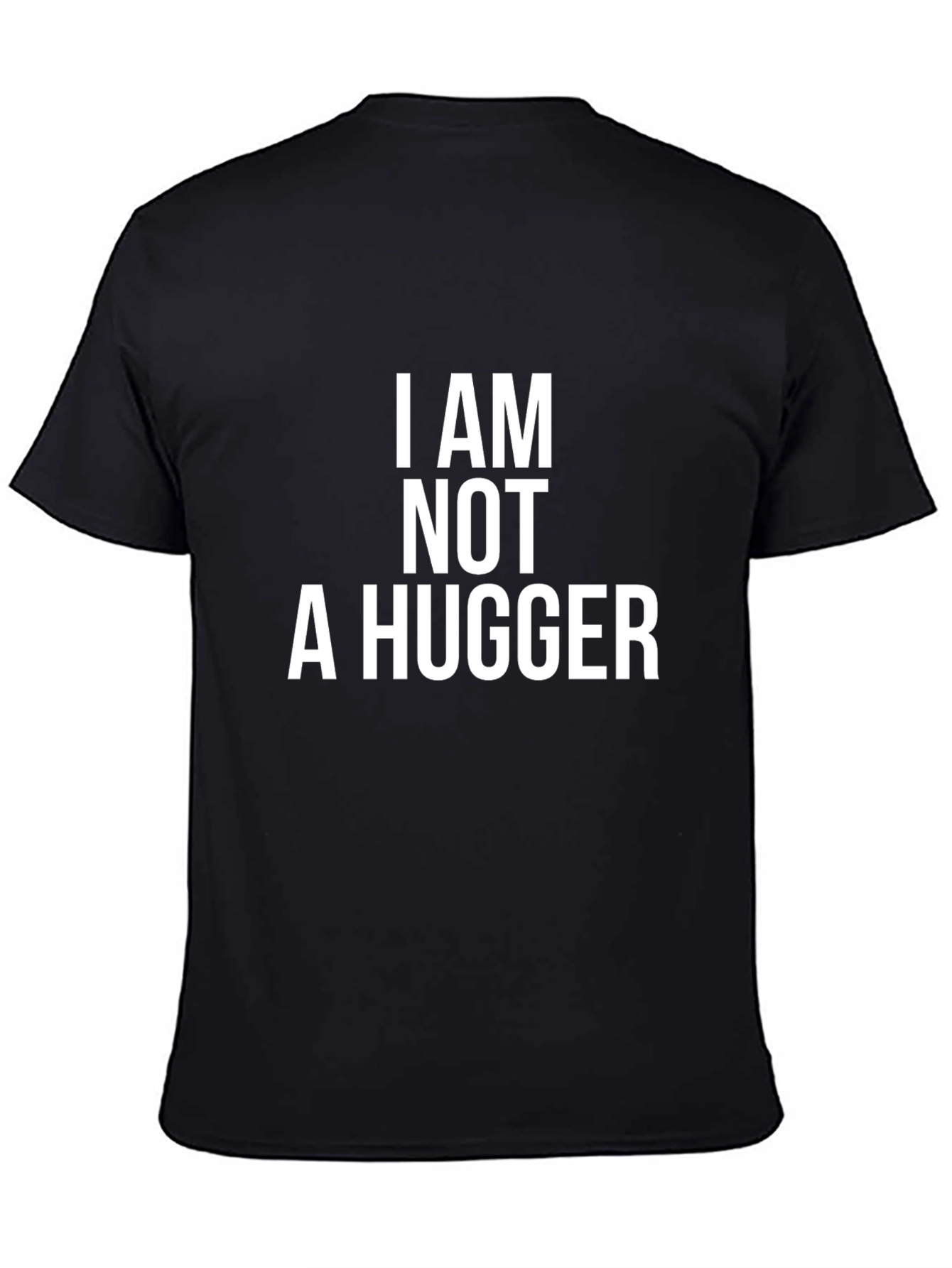 I Am Not A Hugger Black Graphic Tee