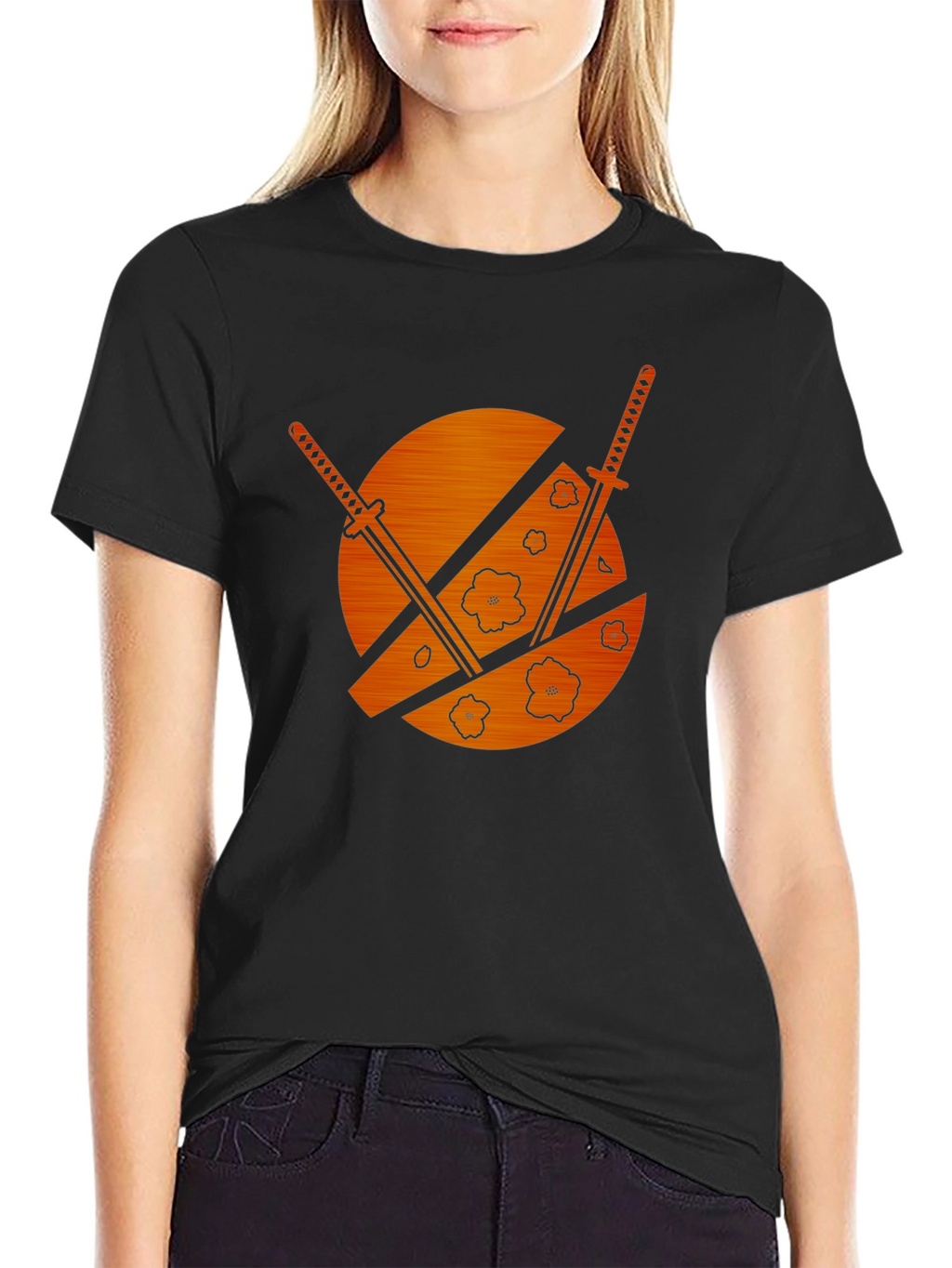 Samurai Swords & Cherry Blossom Graphic Tee