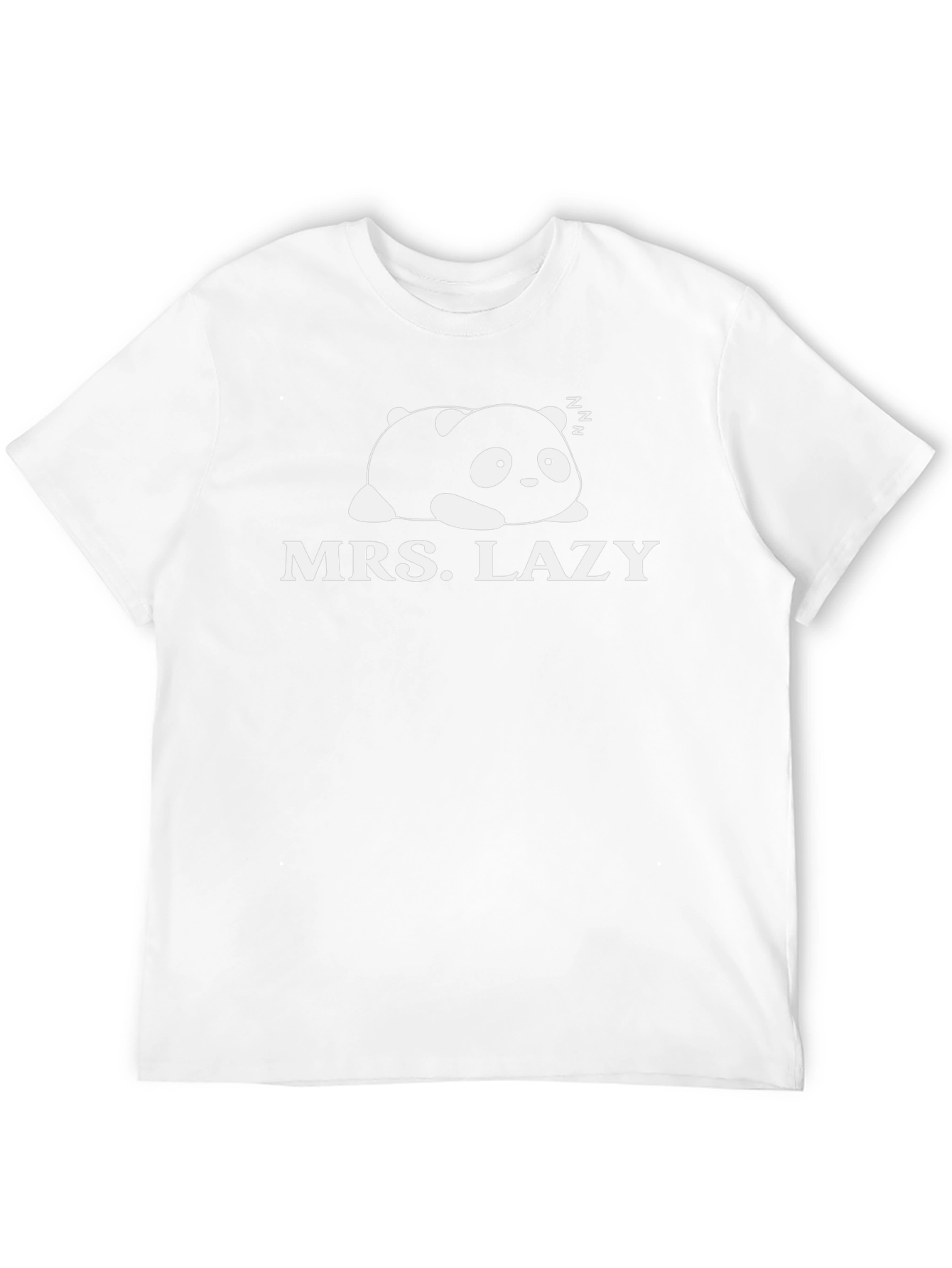 Mrs. Lazy Panda Graphic Black T-Shirt