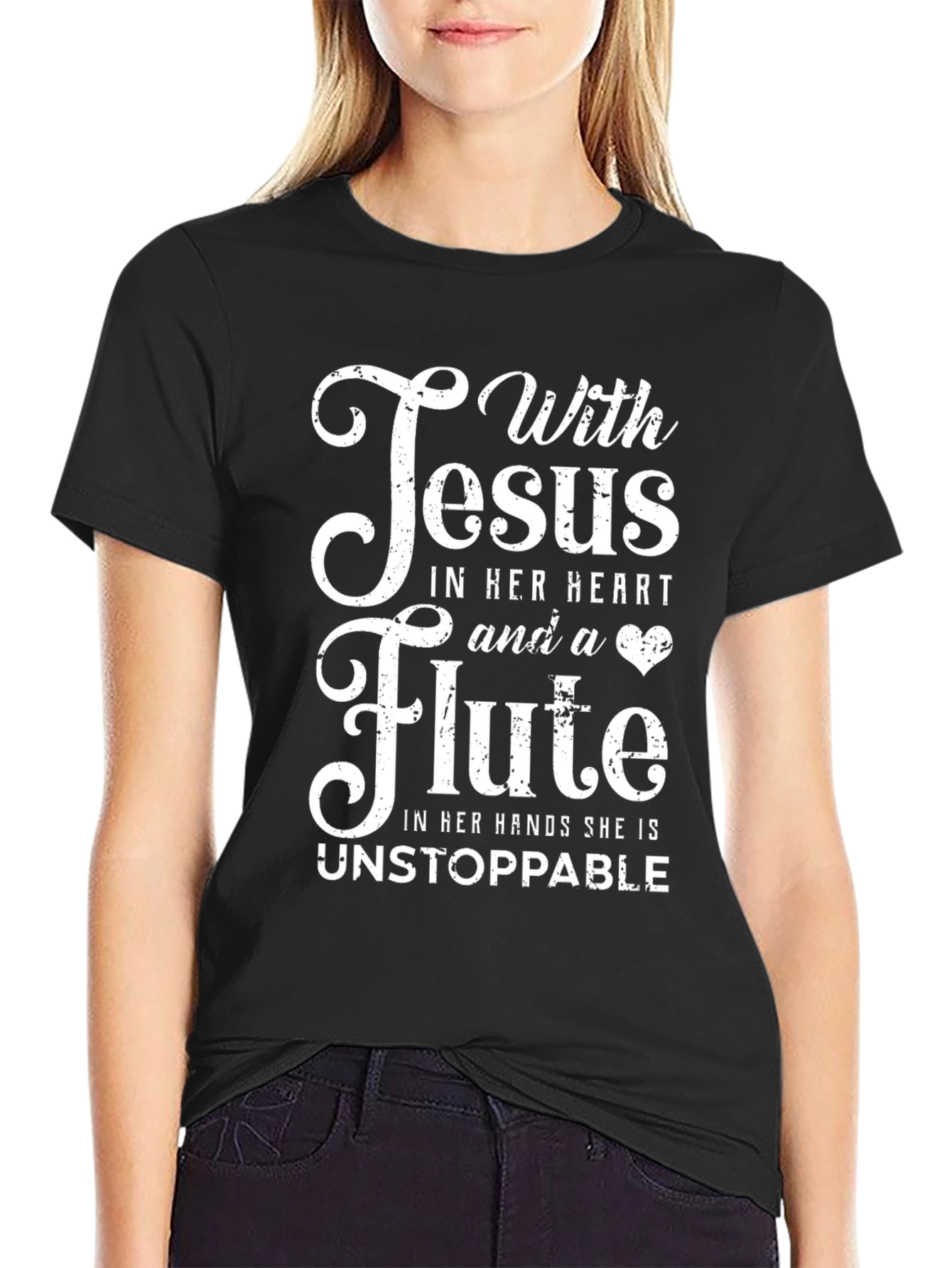 Jesus and Flute T-Shirt - Christian Musician Tee