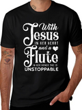 Jesus and Flute T-Shirt - Christian Musician Tee