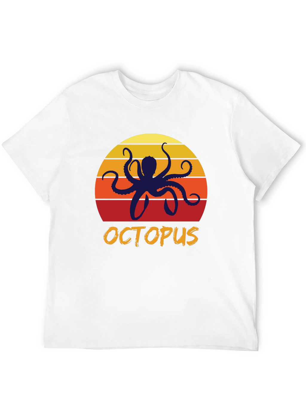 Sunset Octopus Graphic Tee - Retro Style
