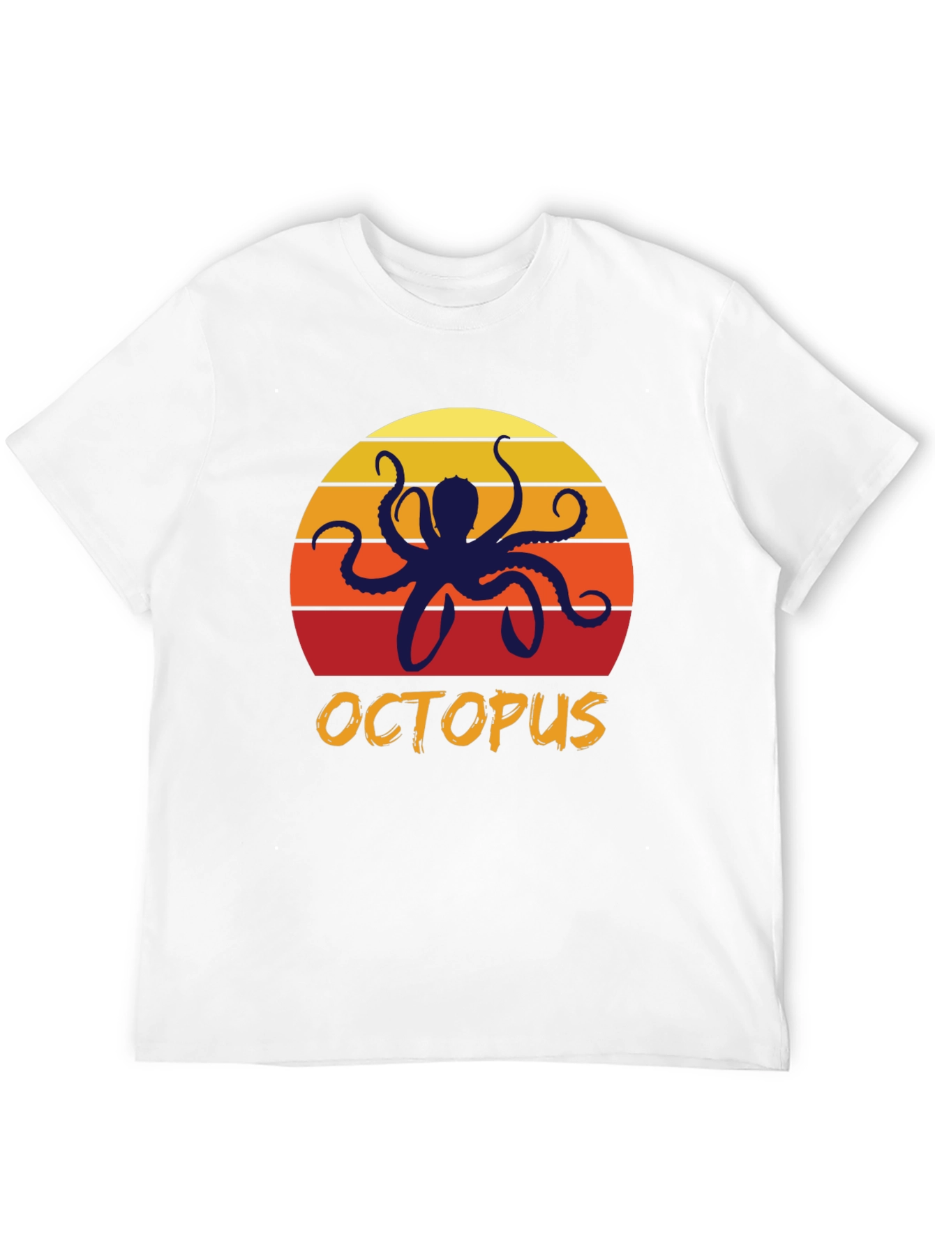 Sunset Octopus Graphic Tee - Retro Style