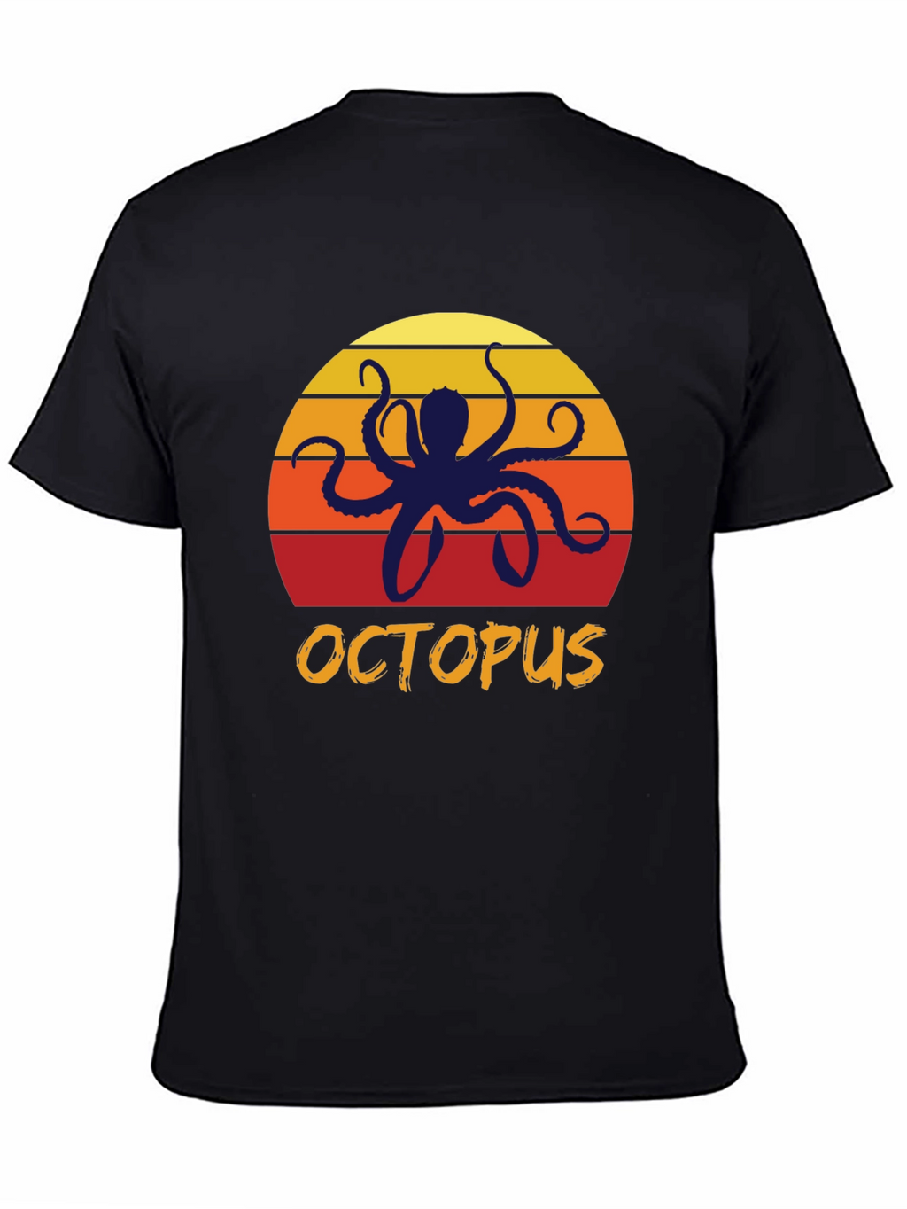 Sunset Octopus Graphic Tee - Retro Style