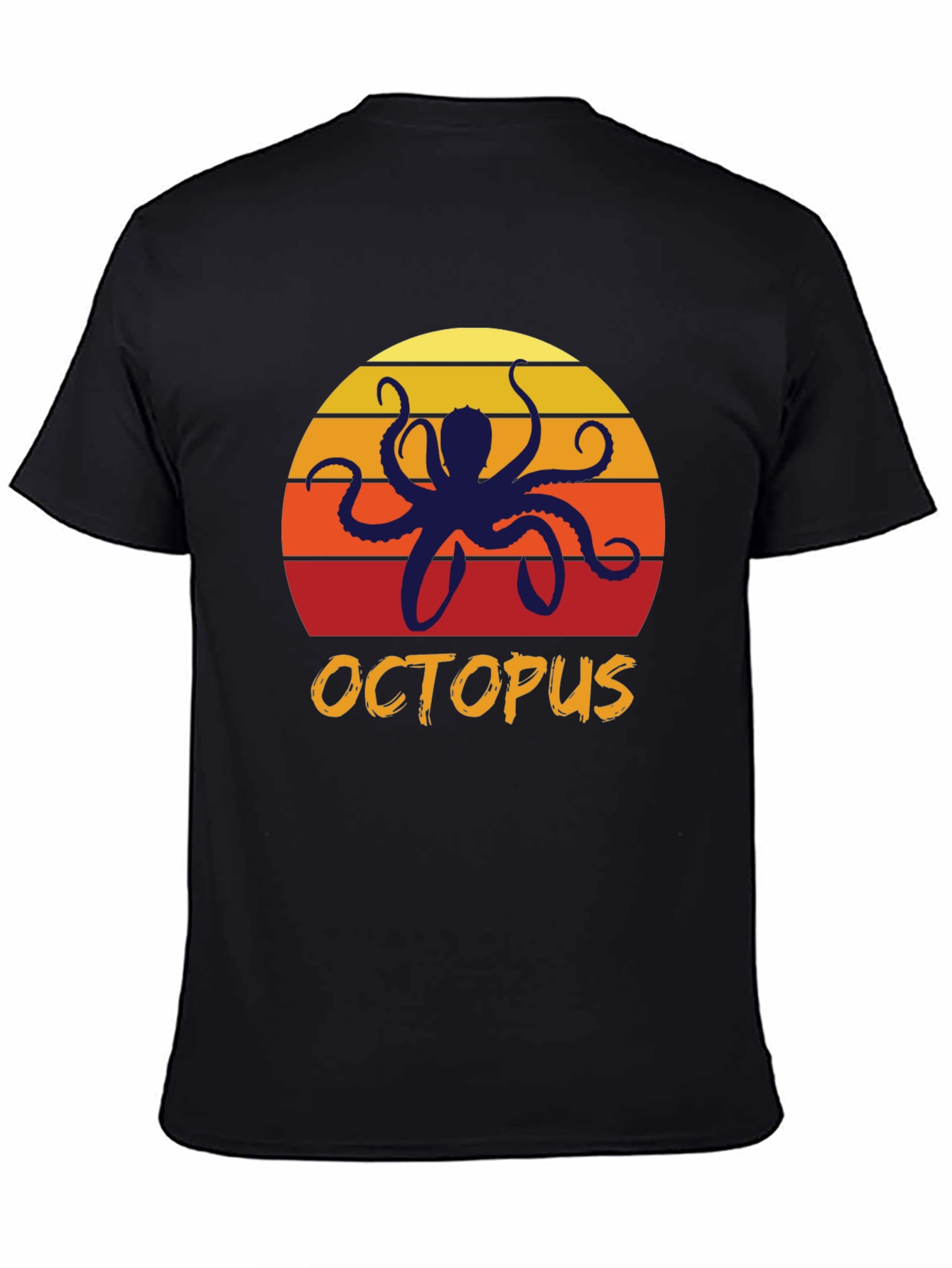 Sunset Octopus Graphic Tee - Retro Style